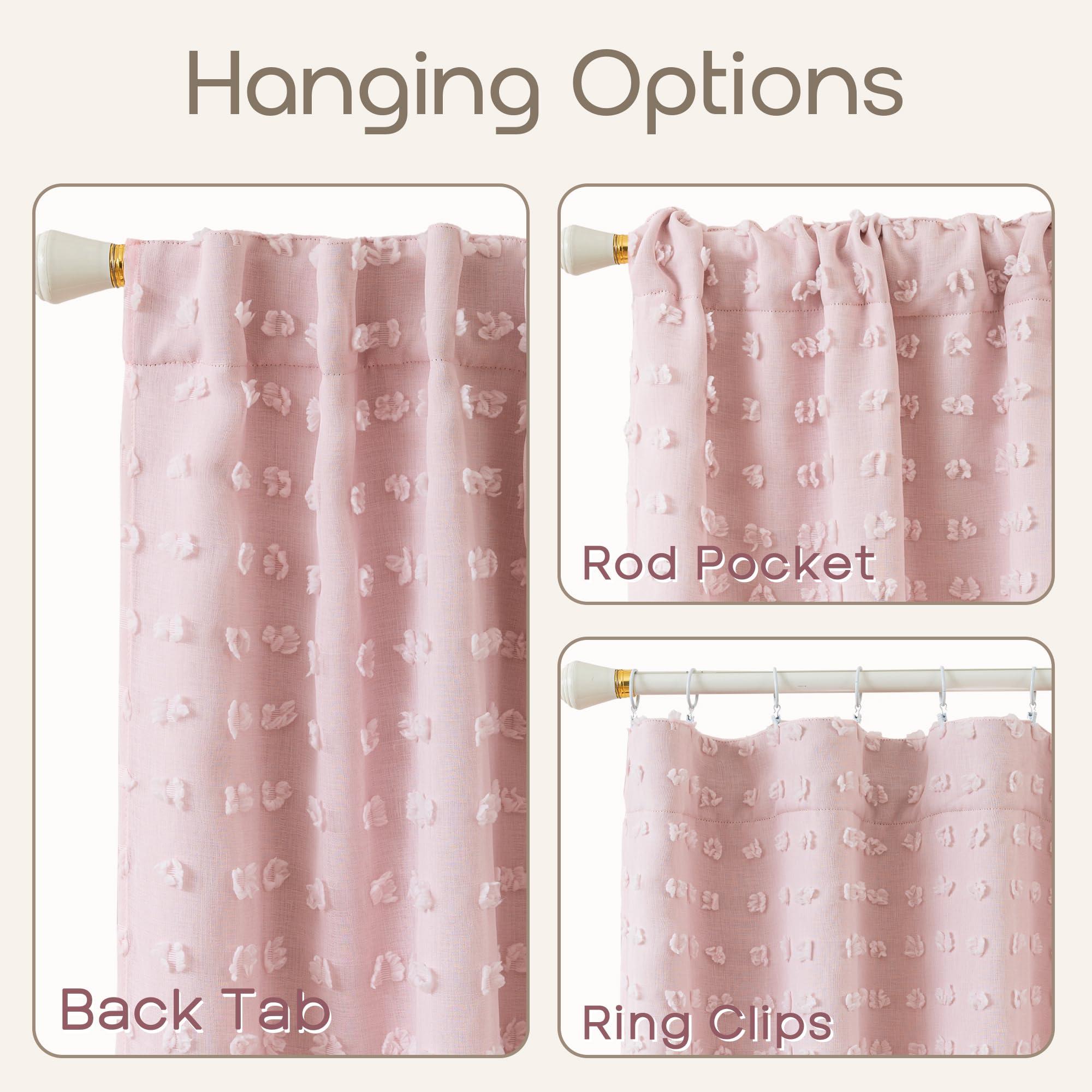 Cottage Core Whimsical Curtains,Pink Fairy Blackout Cottagecore Fancy Curtains for Living Room Bedroom 96 Inches Long - Image 4