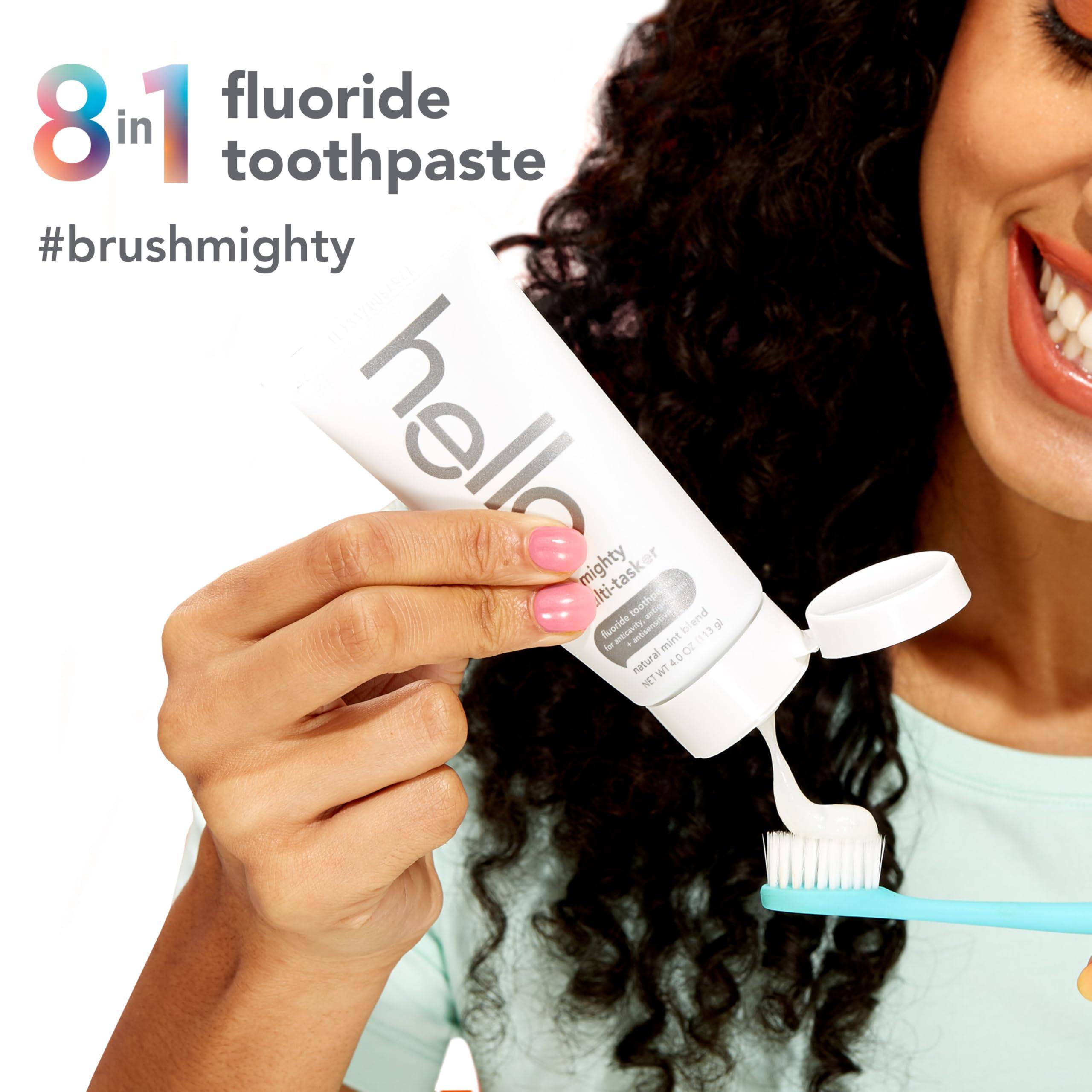 hello Mighty Multitasker Fluoride Toothpaste, 8-in-1 Toothpaste with Minty Flavor, Anticavity, Antigingivitis, Antisensitivity, Strengthens Enamel and Whitens, 2 Pack, 4.0 Oz Tubes - Image 6