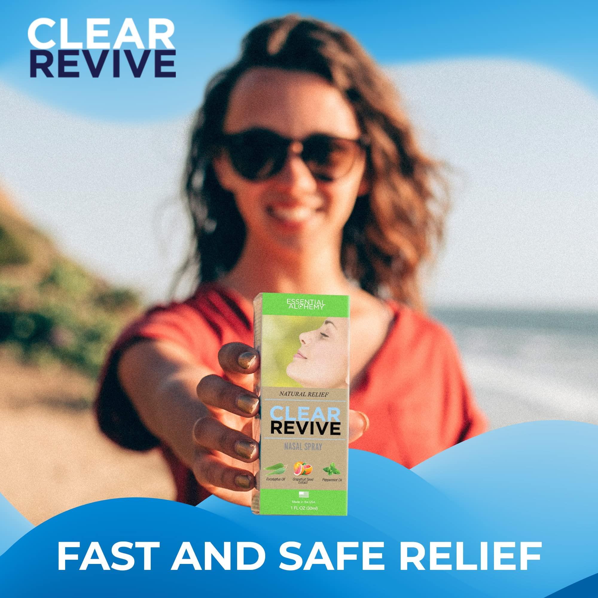 Clear Revive Nasal Spray, Allergy Relief, Fast Relief of Nasal and Sinus Irritation, Dryness and Mucus Removal, Non Drowsy and Zero Dependency Formula (Adult, 1pk) - Image 5