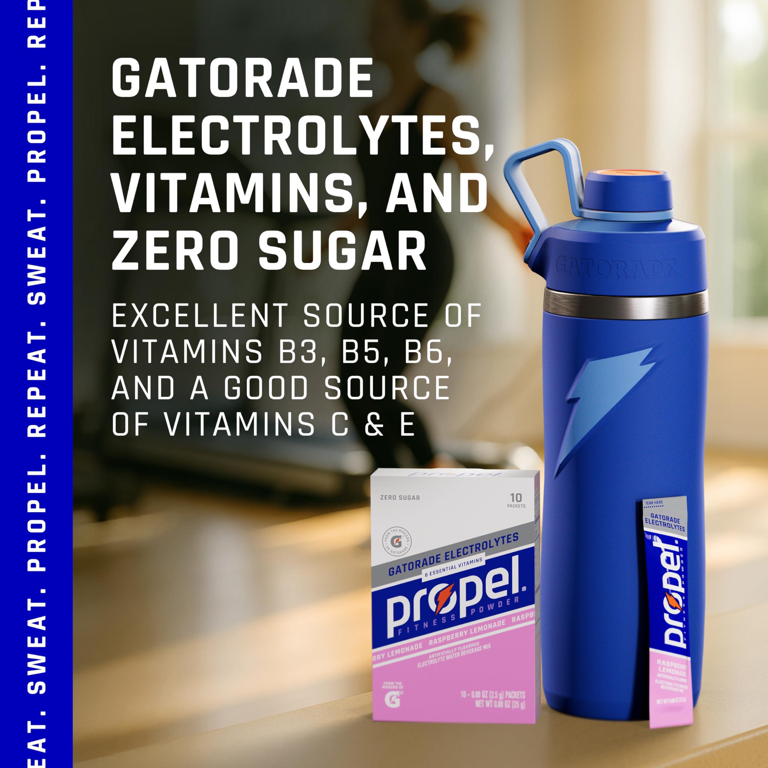 Propel Electrolyte Enhanced Water Drink Mix Powder Packets, 4 Flavor Variety Pack, Zero Calorie & Zero Sugar Hydration with Electrolytes and Vitamins C & E (50 Packets) - Image 4