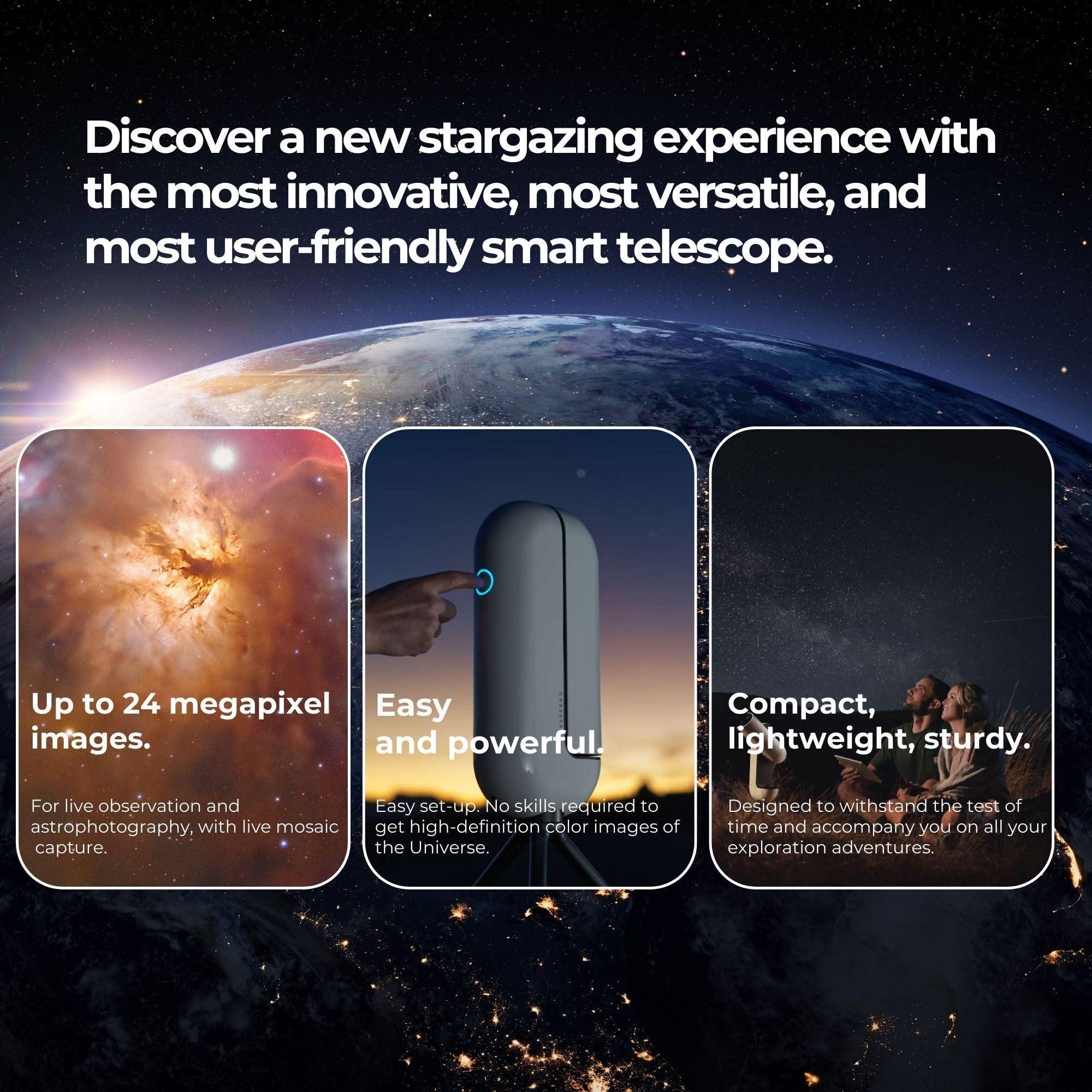 Vaonis Vespera II Smart Telescope - Portable Astronomy Device with App Connectivity - Exploration Station - Fully Automated, and Ultra-Light Bundle with Protective Hard Case, and Tripod (3 Items) - Image 3