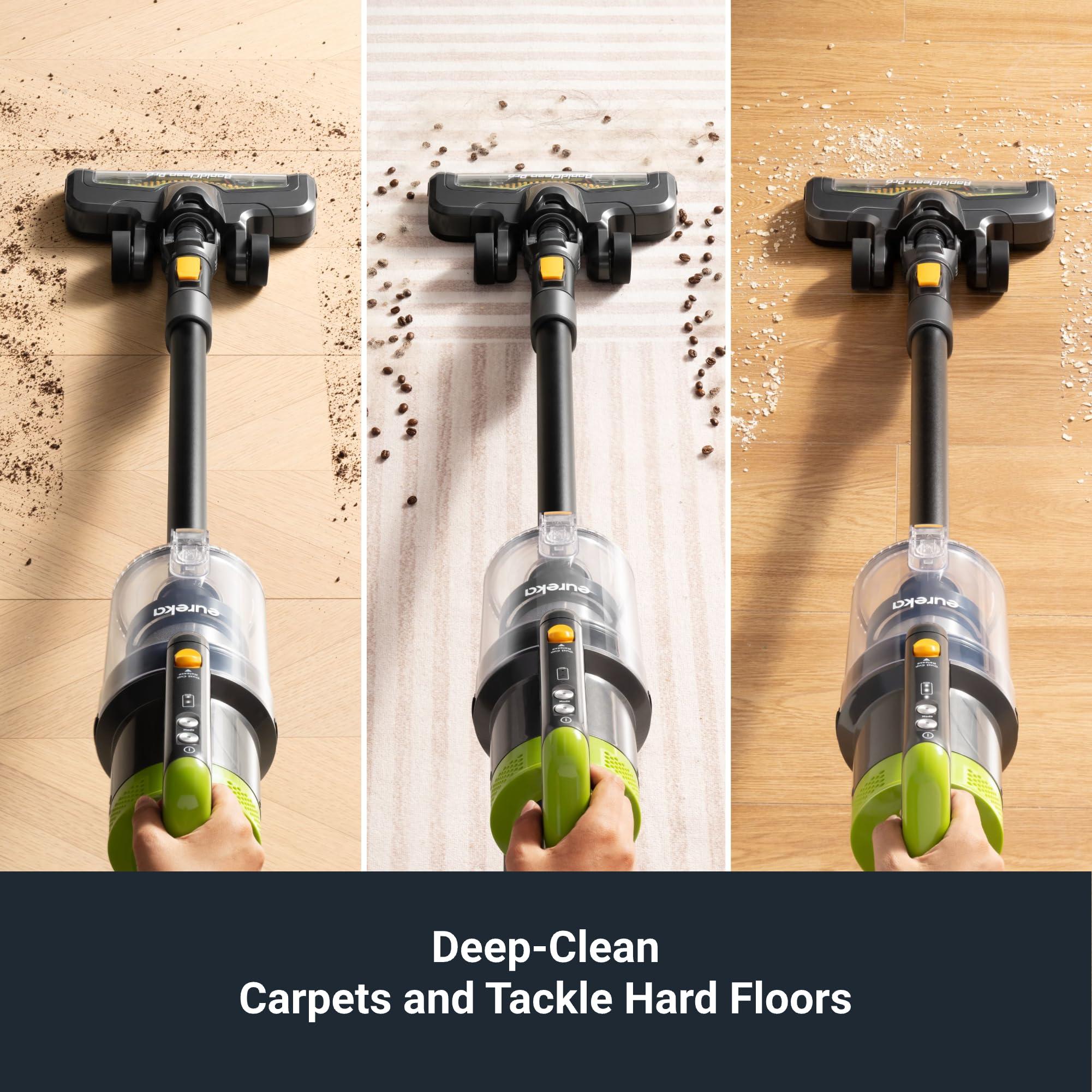 Eureka RapidClean Pro Cordless Vacuum Cleaner for Hard Floors, Lightweight Stick Vacuum LED Headlights, Convenient Stick and Handheld Vac, Green, NEC285GR - Image 3