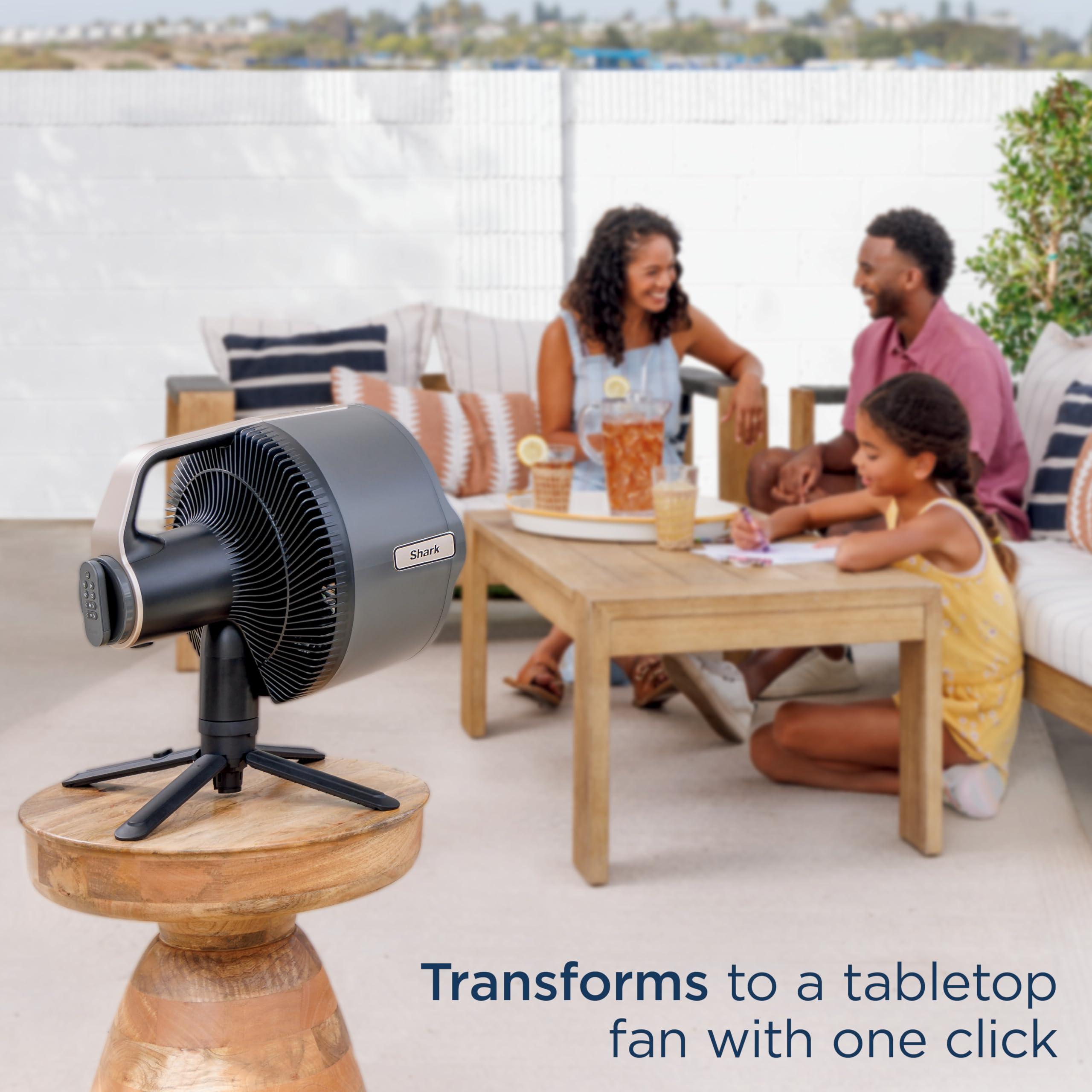 Shark FlexBreeze Pro Mist Fan — Indoor & Outdoor, Integrated Misting, Pedestal to Tabletop, Corded or Cordless, Up to 24-Hr Battery, Oscillating, Charcoal Grey, FA302 (2025 Release) - Image 6