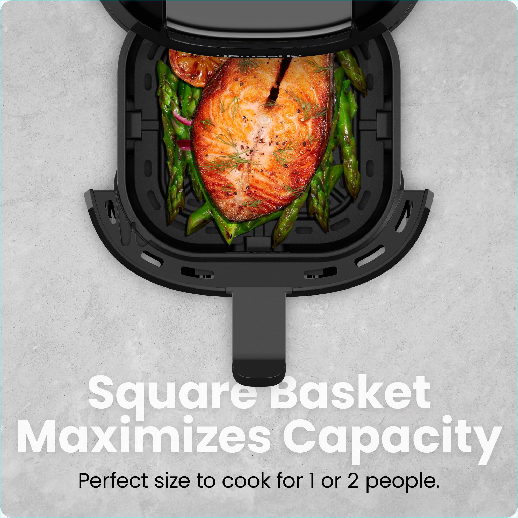 CHEFMAN 2 Qt Mini Air Fryer – Digital Space-Saving Compact Air Fryer with Nonstick and Dishwasher Safe Basket, Quick & Easy Meals in Minutes, Features Digital Timer and Shake Reminder – Black - Image 4