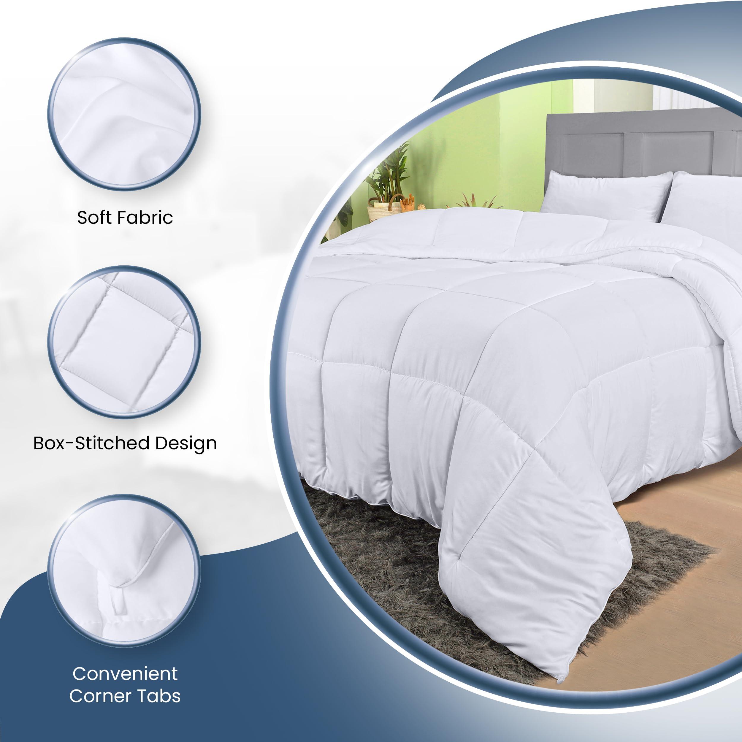 Utopia Bedding Down Alternative Comforter (Twin, White) - All Season Comforter - Plush Siliconized Fiberfill Duvet Insert - Box Stitched - Image 8
