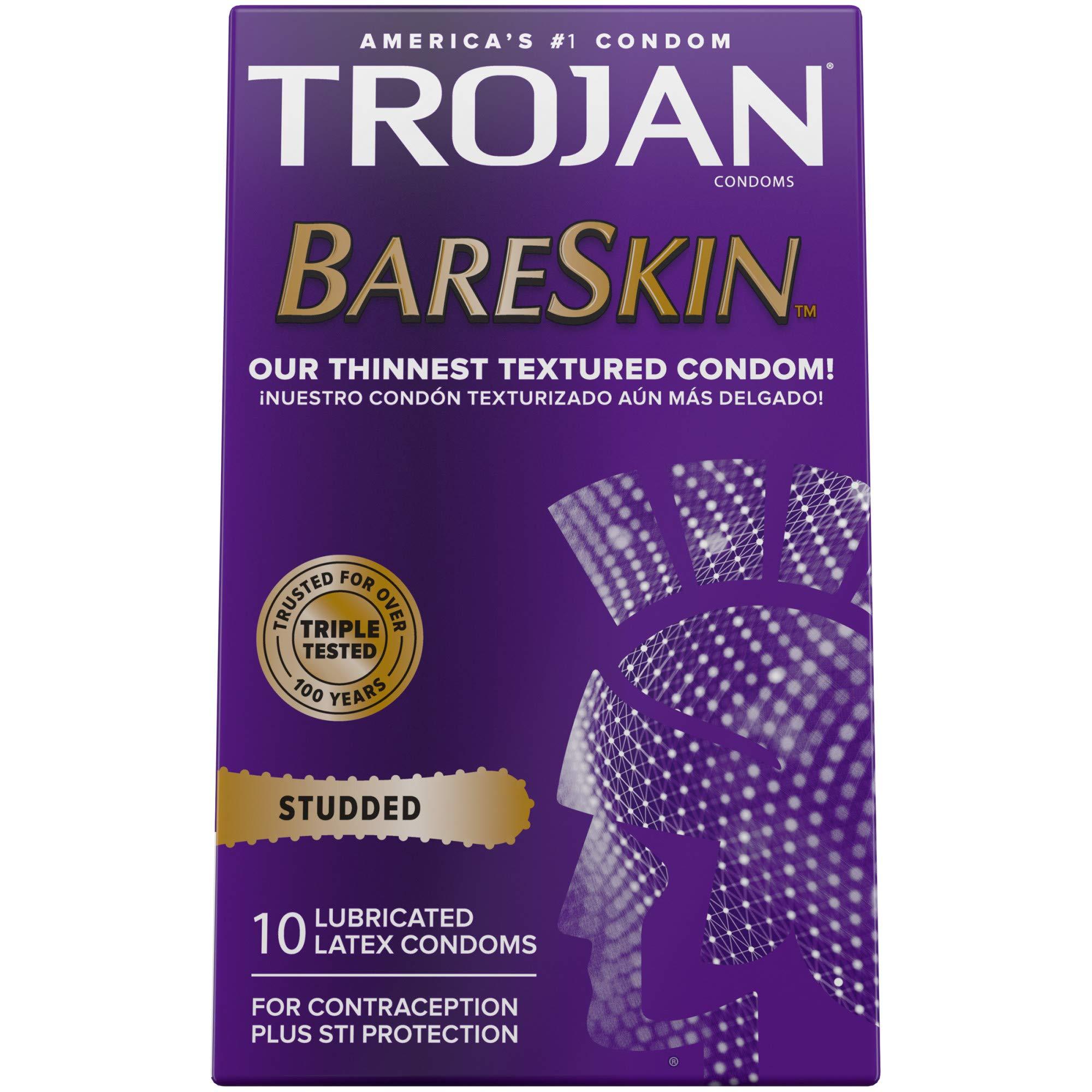 Trojan Studded Bareskin Lubricated Condoms - 10 Count - Image 6
