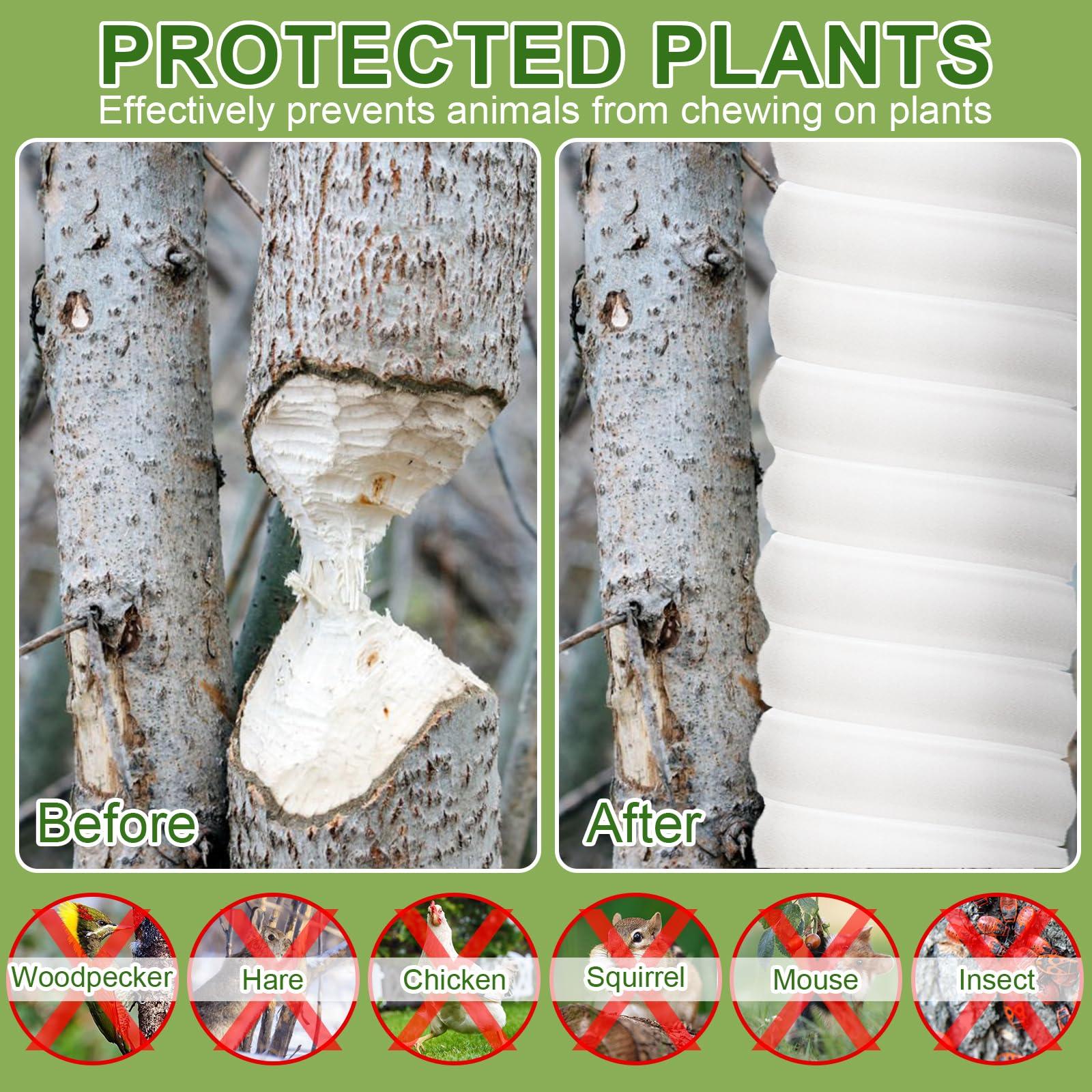 Aukney 20 Pcs Tree Trunk Protector-2 Size Plastic Spiral Tree Guard Tree Trunk Protector Wrap Tree Bark Protector Tube Tree Wraps to Protect Bark Tree Saplings from Rodents Rabbit Mowers (White) - Image 5