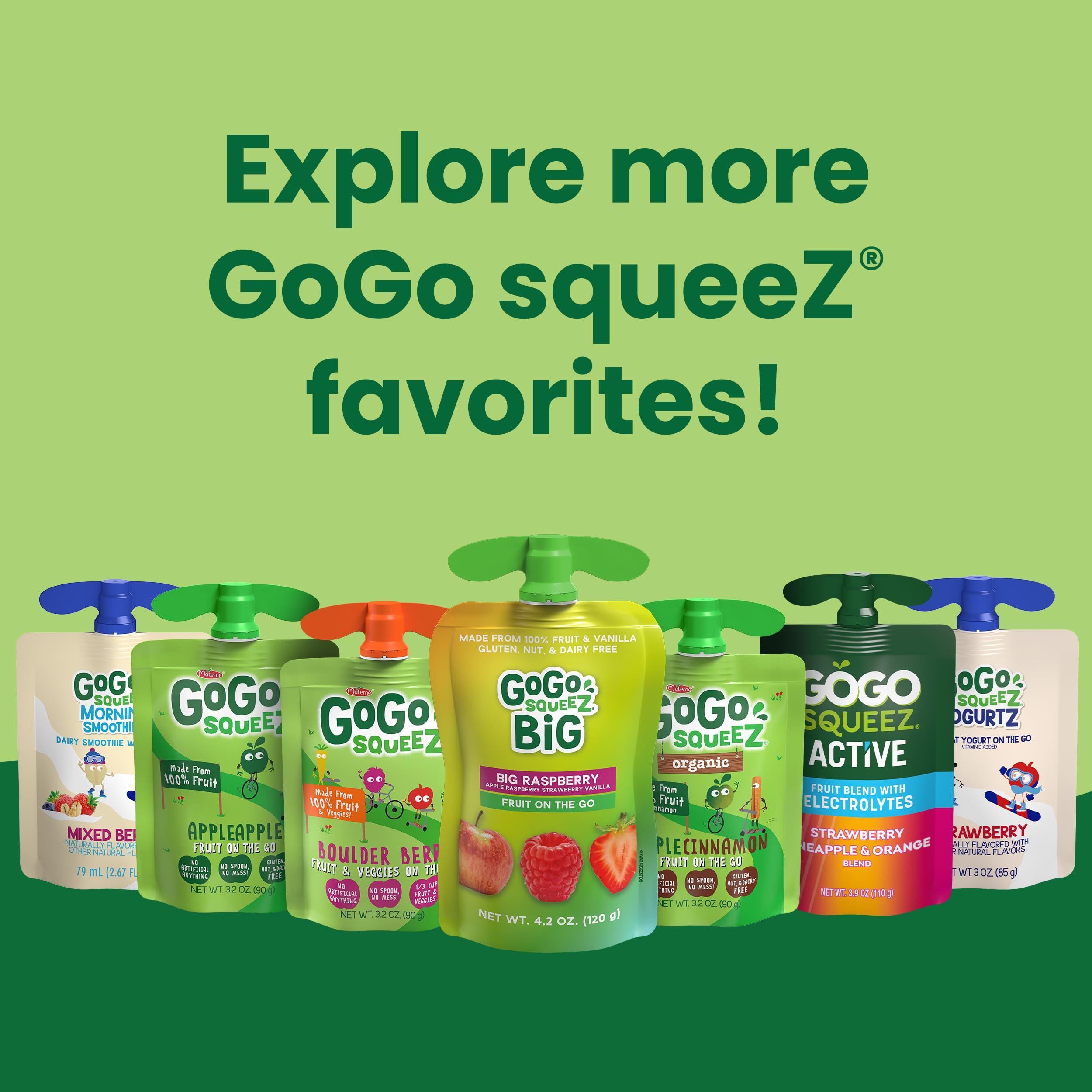 GoGo squeeZ Fruit & veggieZ Applesauce and Puree Variety Pack, Jurassic Pear, Roarrrr Berry & Prehistoric Peach, 3.2 oz (Pack of 20), Unsweetened Snacks for Kids, BPA Free Pouches - Image 10