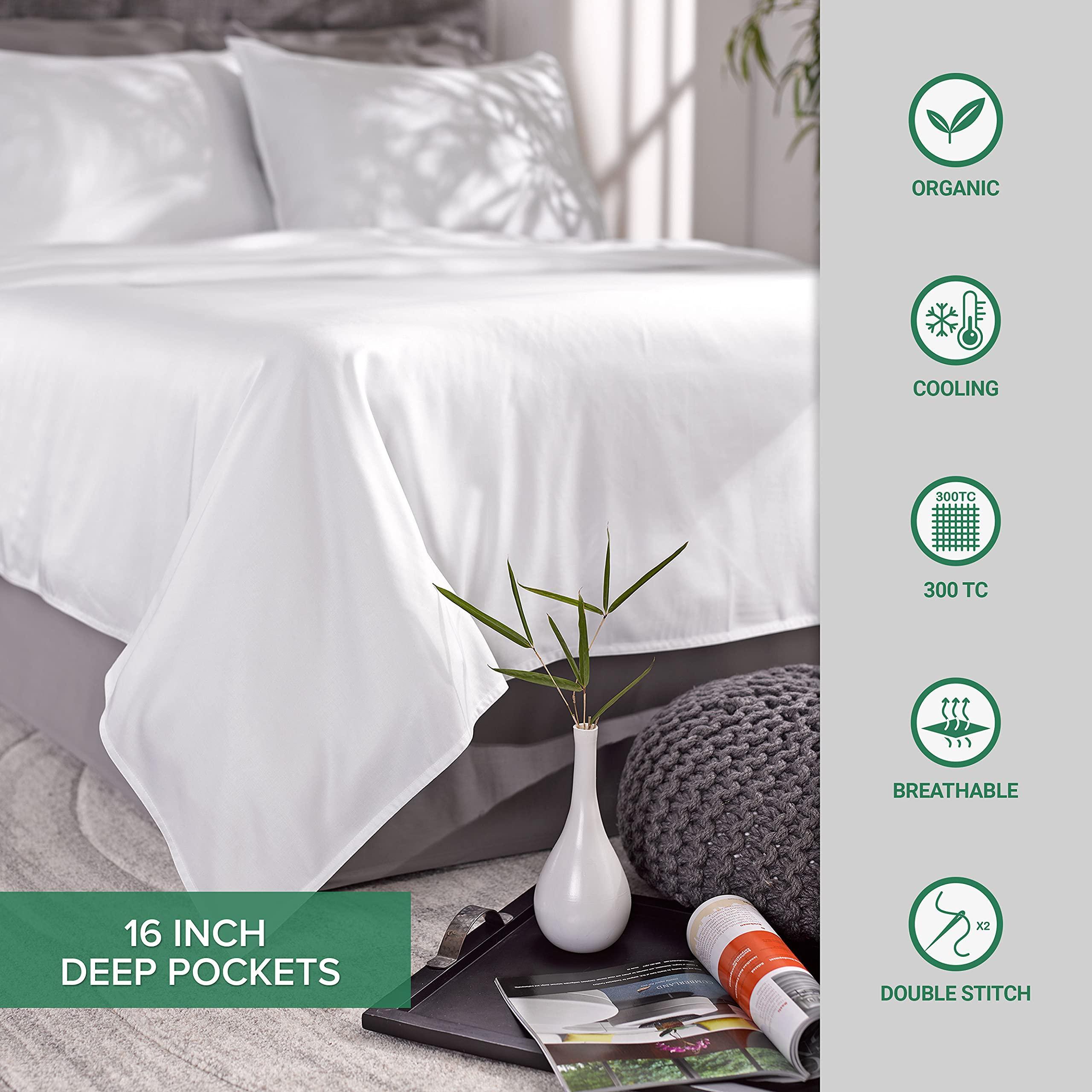 King Sheets by Pure Bamboo, Genuine 100% Organic Viscose Derived from Bamboo Bed Sheet Set, Luxuriously Soft & Cooling, Double Stitching, Lifetime Quality Promise (King, White) - Image 9