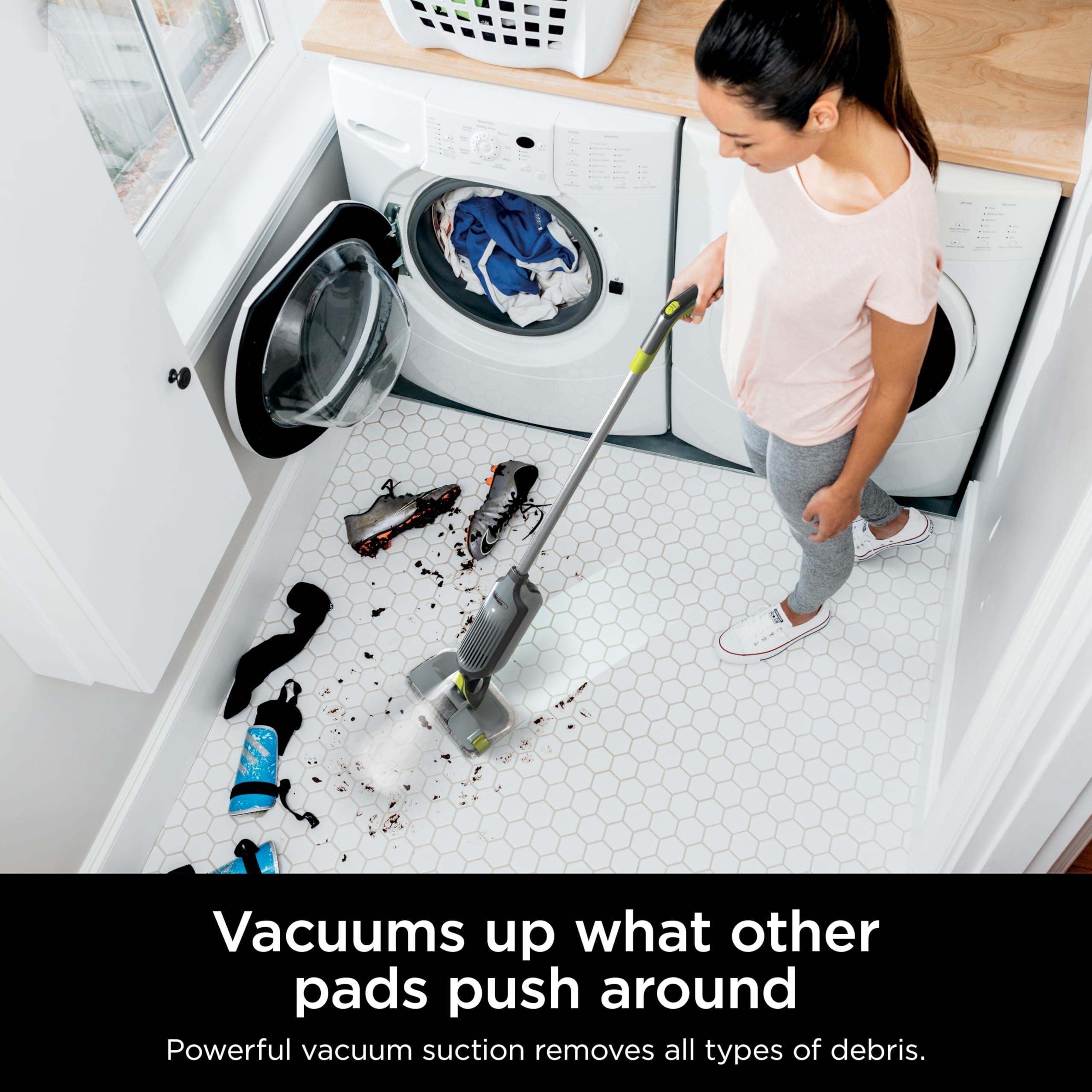 Shark VACMOP Pro Cordless Hard Floor Cleaner, Vacuum and Spray Mop, Powerful Suction, Lightweight, LED Headlights, Includes 4 Disposable Pads, 12oz Multi-surface Cleaning Solution, Gray, VM252 - Image 3