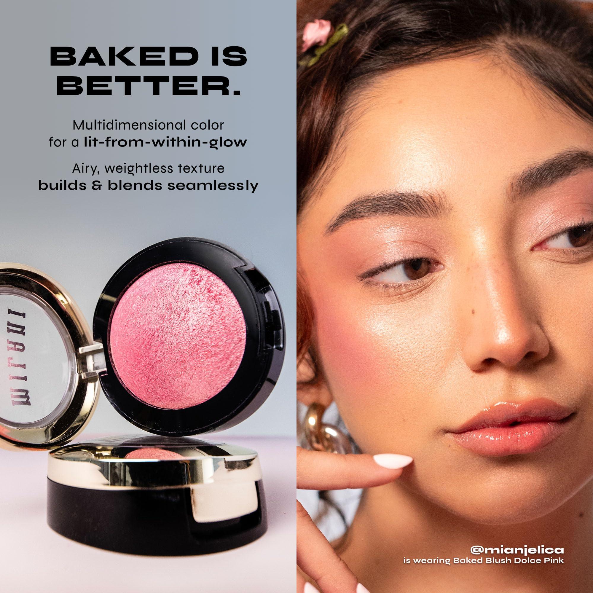 Milani Baked Blush, Powder Blush for Cheeks, Cruelty Free Makeup - Shape, Contour & Highlight Face for a Shimmery or Matte Finish -Dolce Pink - Image 4