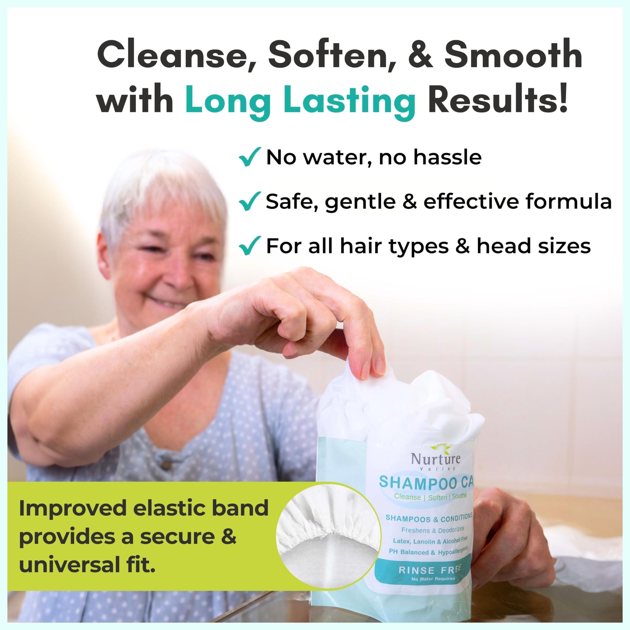 No Water Rinse Free Shampoo Cap by Nurture | Microwavable Hair Washing & Conditioning Shower Caps | Waterless Bathing | Disposable & Hypoallergenic for Adults, Bedridden & Elderly - Image 2