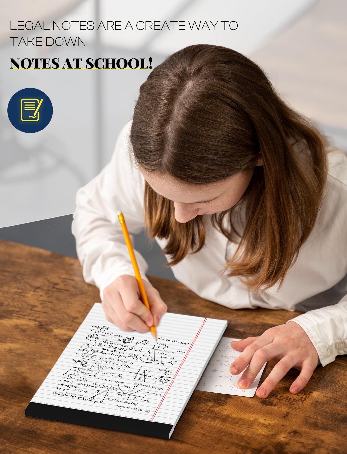6 Pack 8.5 x 11 Legal Pads for Office Supplies Paper Pads 8.5 x 11 White Note Pads for Work Lined Writing Pads Notebook White Legal Pads Wide Ruled Notepads 30 Sheets Per Writing Pad Legal Note Pad - Image 7