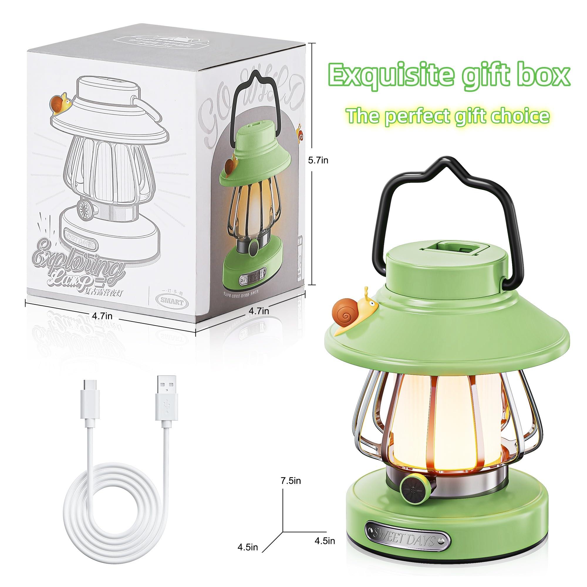 HOMY New Gear lamp for Kids Set Toddler Flashlight Convenient LED Light Rechargeable Battery Operated Outdoor Indoor Essentials Table Portable Night Light Green Gift Electric Camping Lanterns Snail - Image 5