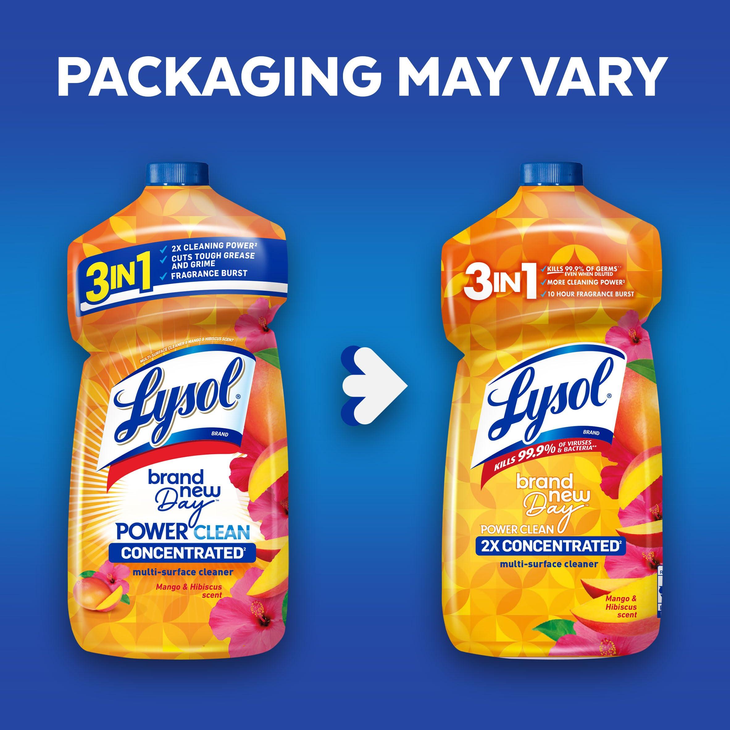 Lysol Power Clean Multi-Surface Cleaner, 2x Concentrated Pour, Mango & Hibiscus, 28 Fl Oz - Image 3