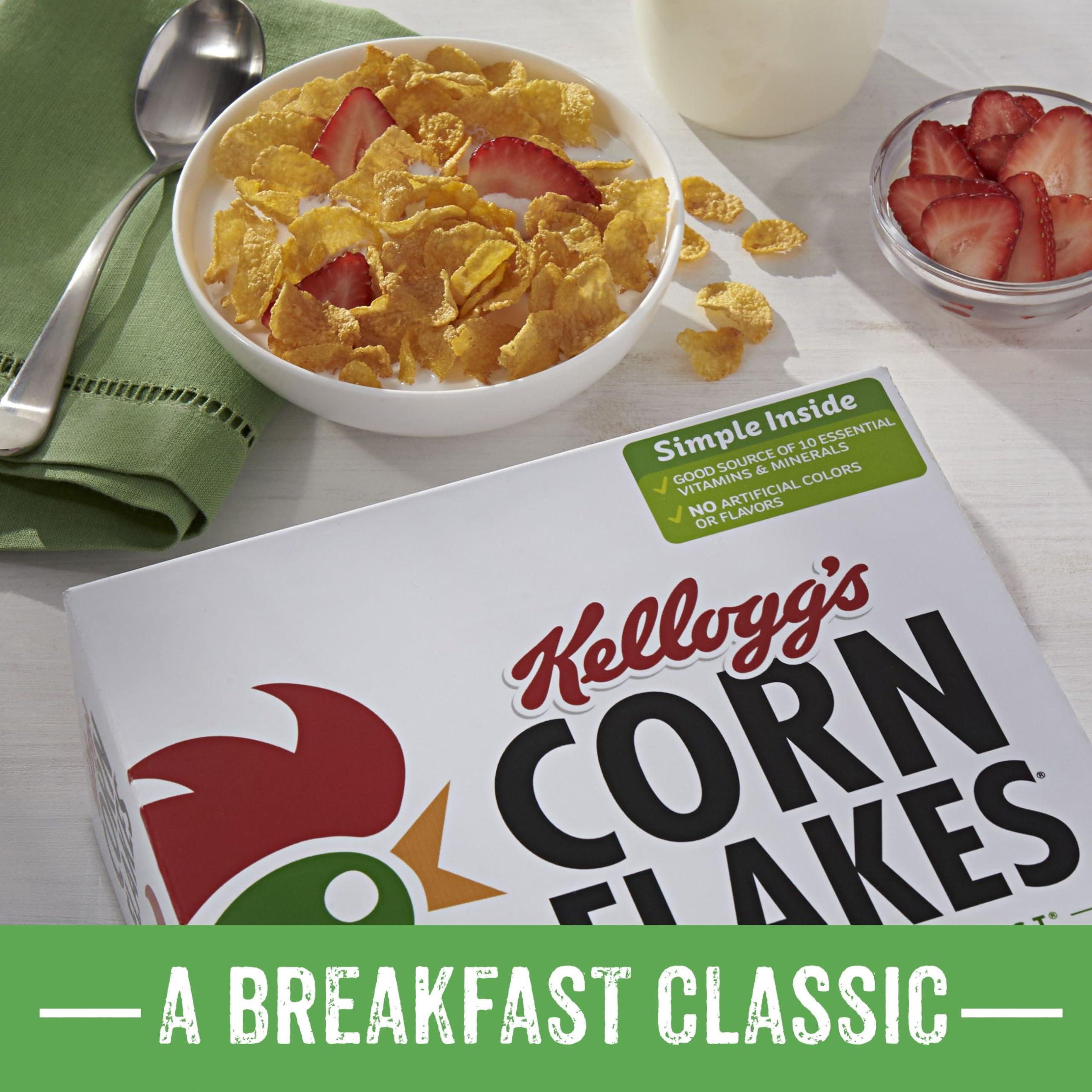 Kellogg's Corn Flakes Breakfast Cereal, Kids Cereal, Family Breakfast, Family Size, Original (6 Boxes) - Image 6