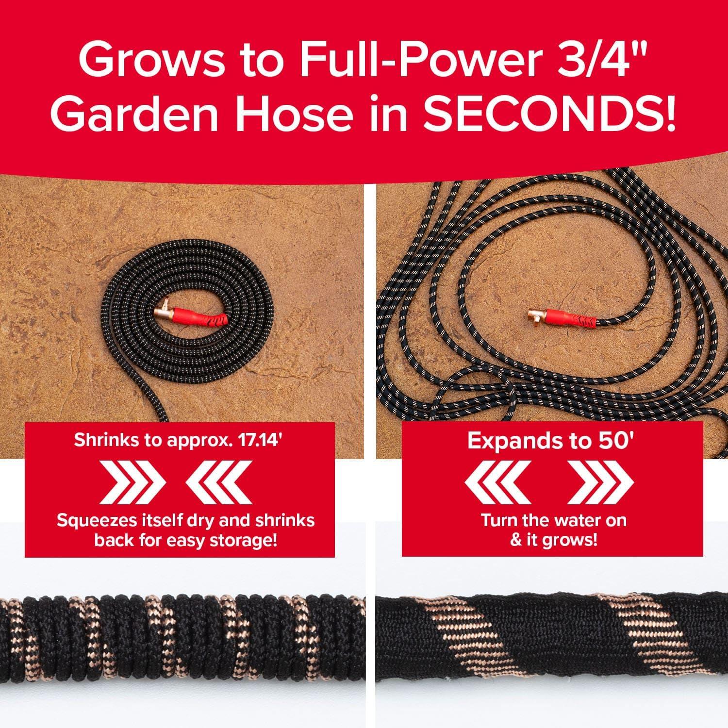 Pocket Hose Copper Head w/New Pocket Pivot Expandable Garden Hose 50 FT, AS-SEEN-ON-TV, Swivels 360°, Advanced Tri-Tex Tubing & Force Field Jacket, 3X Stronger, Lead-Free, No-Kink, Anti-Burst w/APT - Image 3
