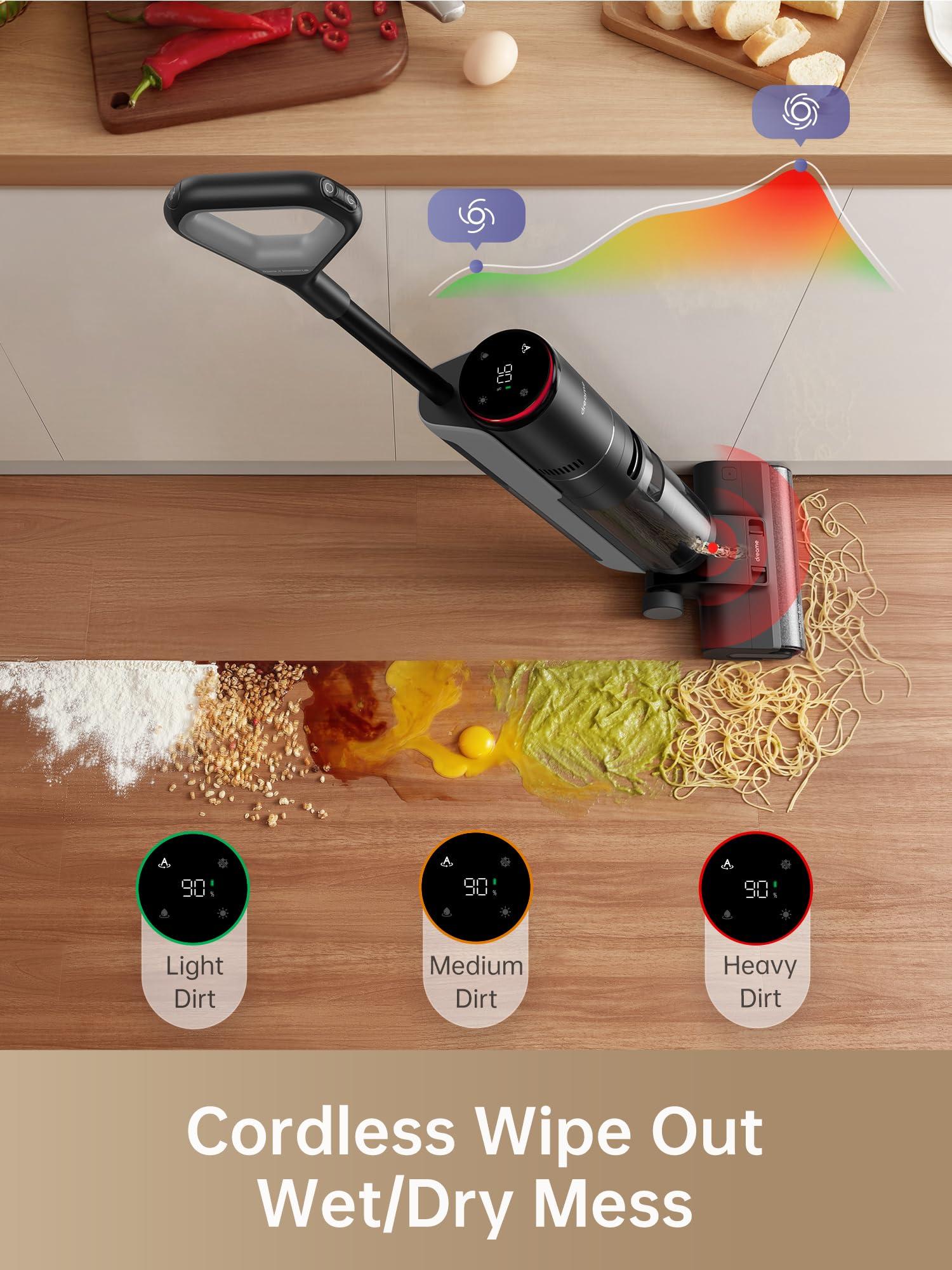 DREAME H12 PRO Wet Dry Vacuum Cleaner, Cordless Vacuum Mop All in One, Smart Floor Cleaner for Hard Floor, One-Step Edge to Edge Cleaning with Hot Air Drying - Image 3