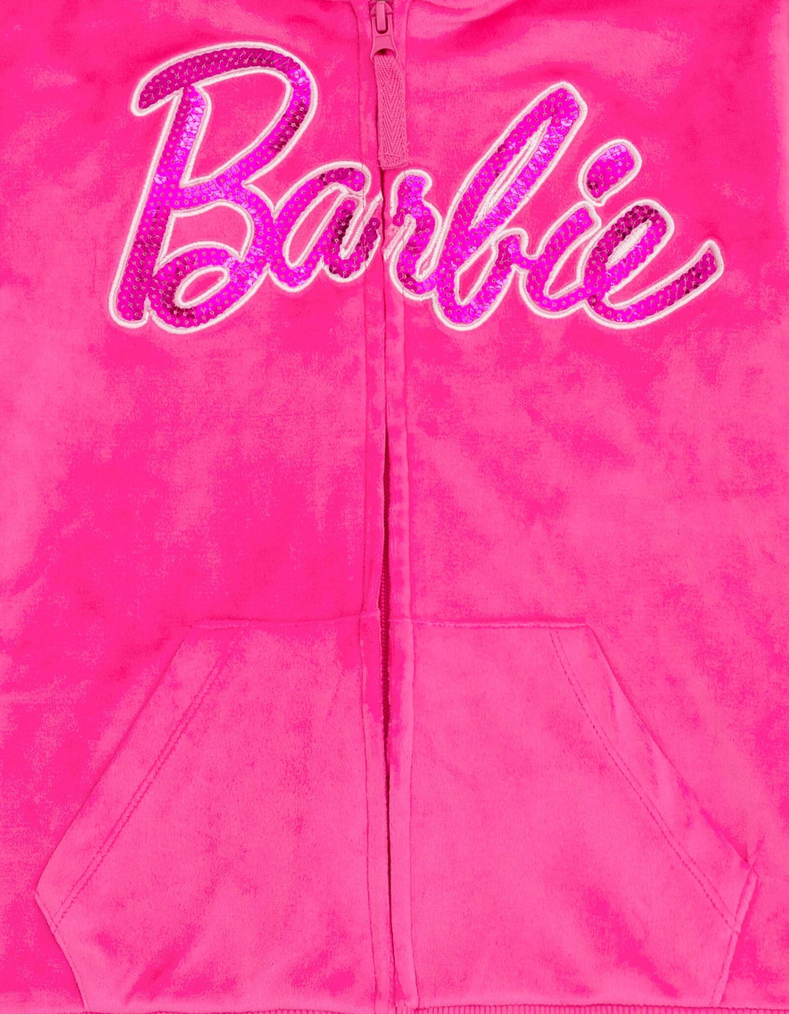 Barbie Velour Matching Family Zip Up Hoodie Pants Outfit Set Newborn to Adult Sizes (Newborn - 2XL) - Image 4