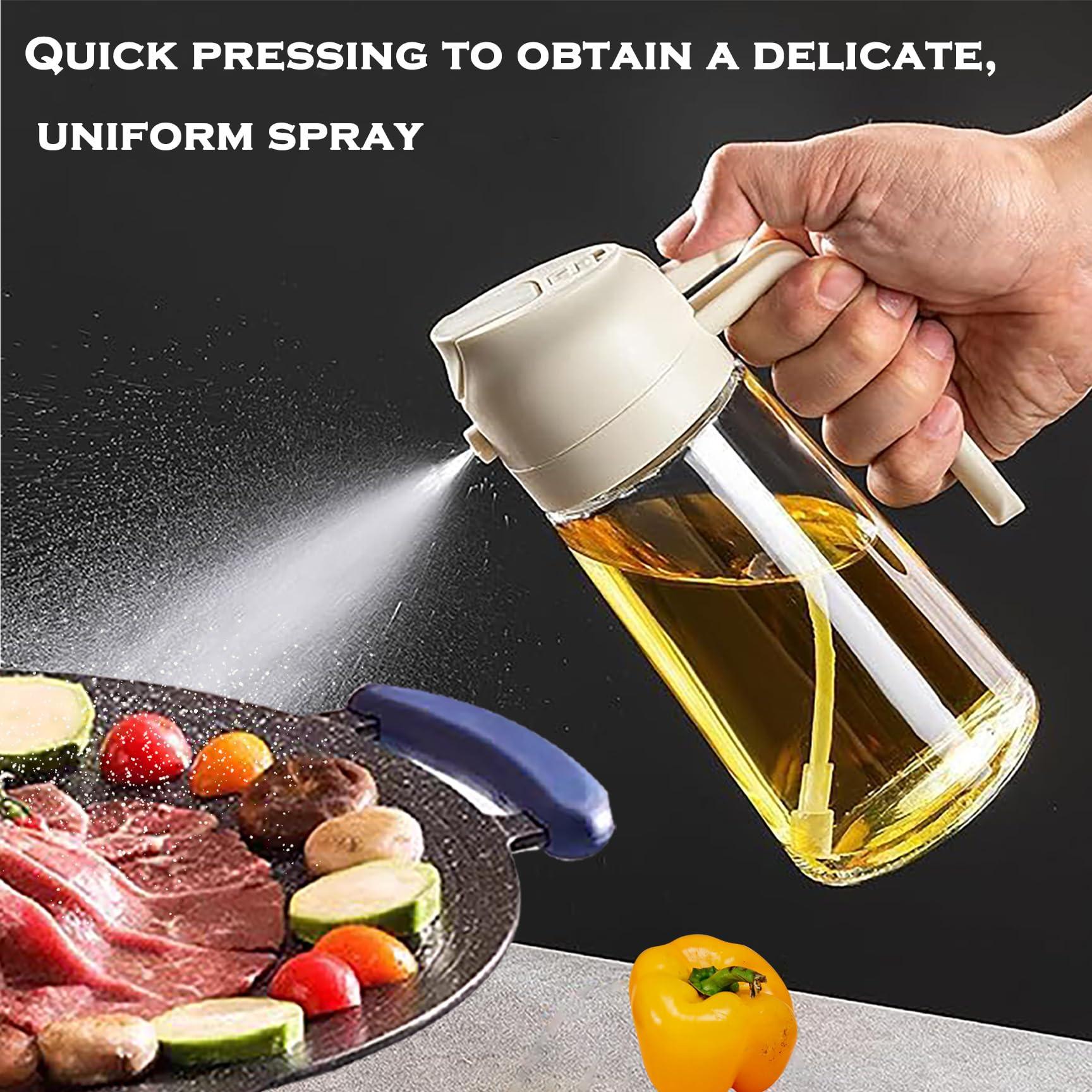 GLBEAR 16oz Olive Oil Dispenser, 2 in 1 Oil Sprayer for Cooking，470ml spray bottles，oil dispenser for kitchen，Salad,BBQ - Image 3