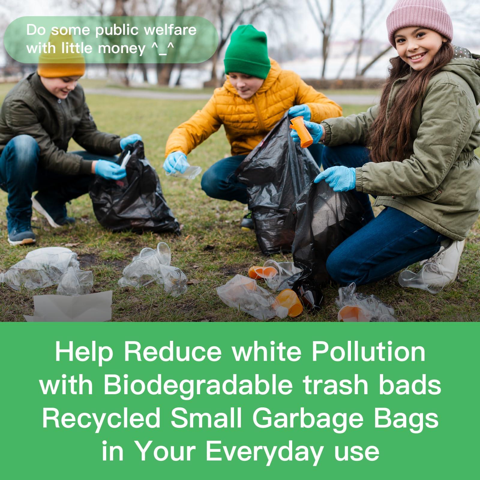 Biodegradable Trash Bags 8 Gallon Black - Medium Garbage Bags 8-10 Gallon Tall Kitchen Compostable Unscented 100 Count Recycling Strong Thick Office Waste Basket Liners Bulk Inwaysin - Image 6