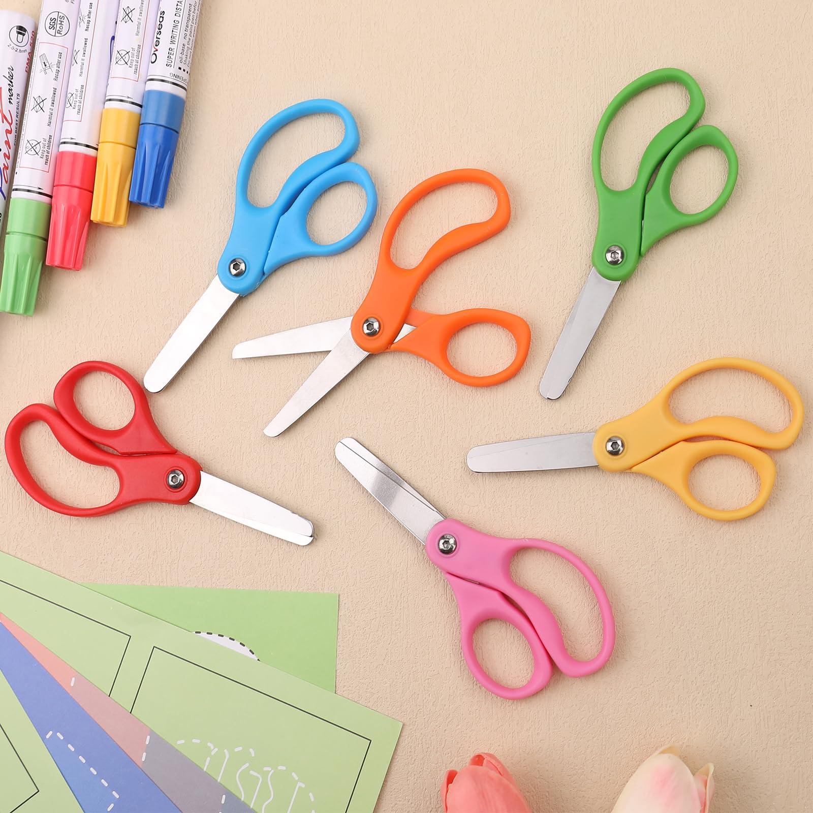 BURVAGY 36 Packs 5" Small School Student Blunt Tip Craft Kids Scissors, Stainless Steel Blades Comfort Grip 5 Inch Safety Scissors Bulk for Children Toodler Cutting Paper - Image 9