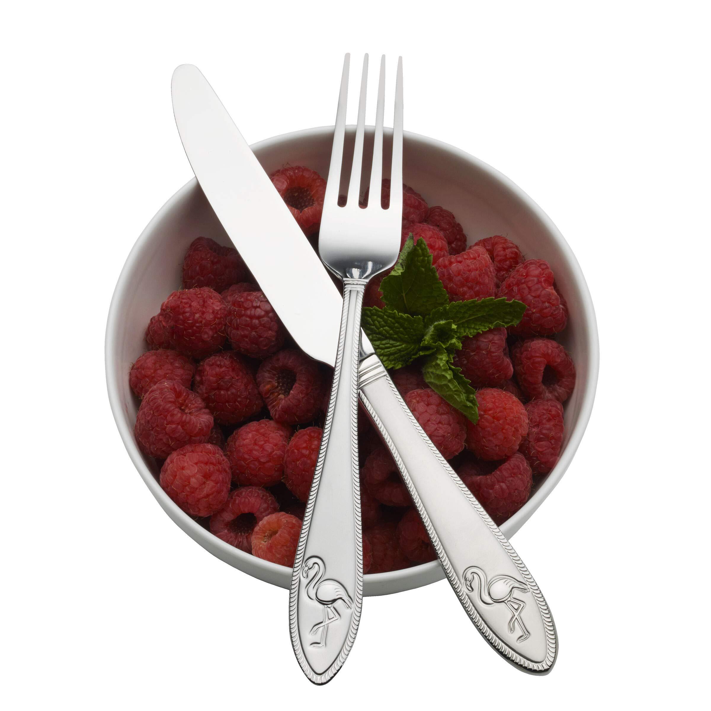 Towle Everyday Flamingo Flatware Service for 4, 20 Piece Set, 18/0 Stainless Steel, Silverware Set - Image 5