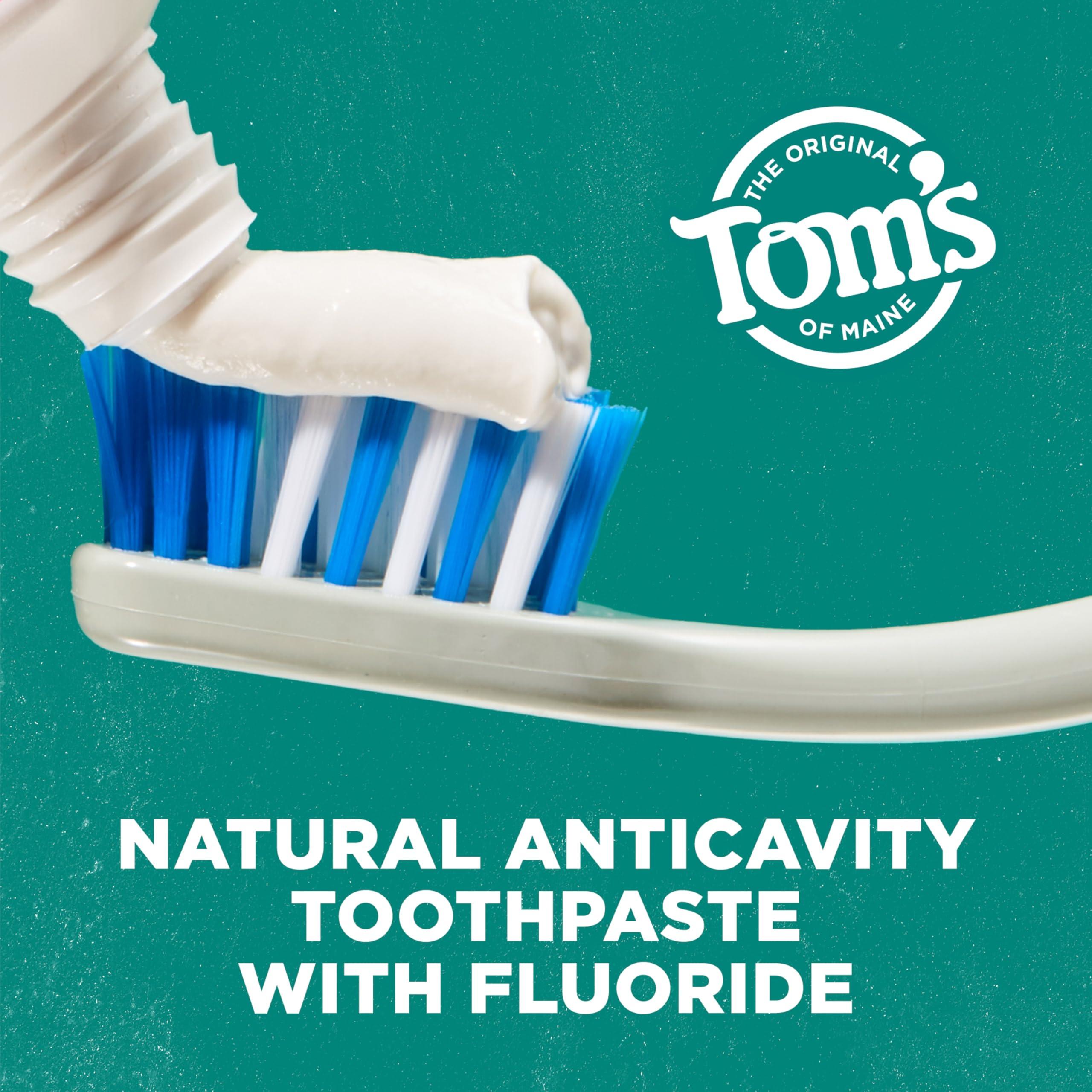 Tom's of Maine Whole Care Natural Toothpaste with Fluoride, Peppermint, 4 oz. 3-Pack (Packaging May Vary) - Image 6