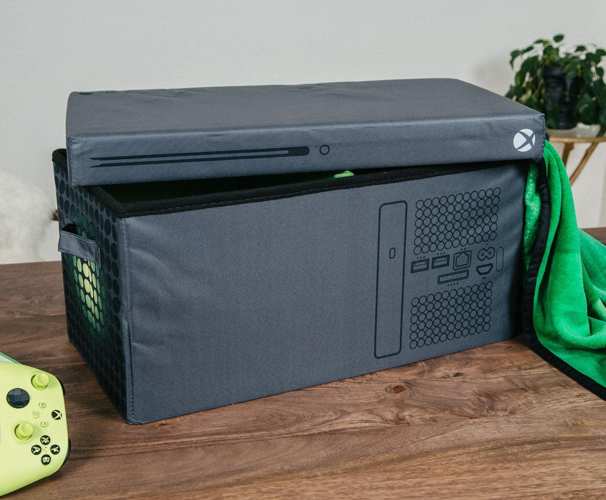 Ukonic Xbox Series X Logo Collapsible Storage Bin Chest with Lid | Fabric Basket Container with Handles, Cubby Cube Closet Organizer | Video Game Gifts And Collectibles | 24 x 12 Inches - Image 7