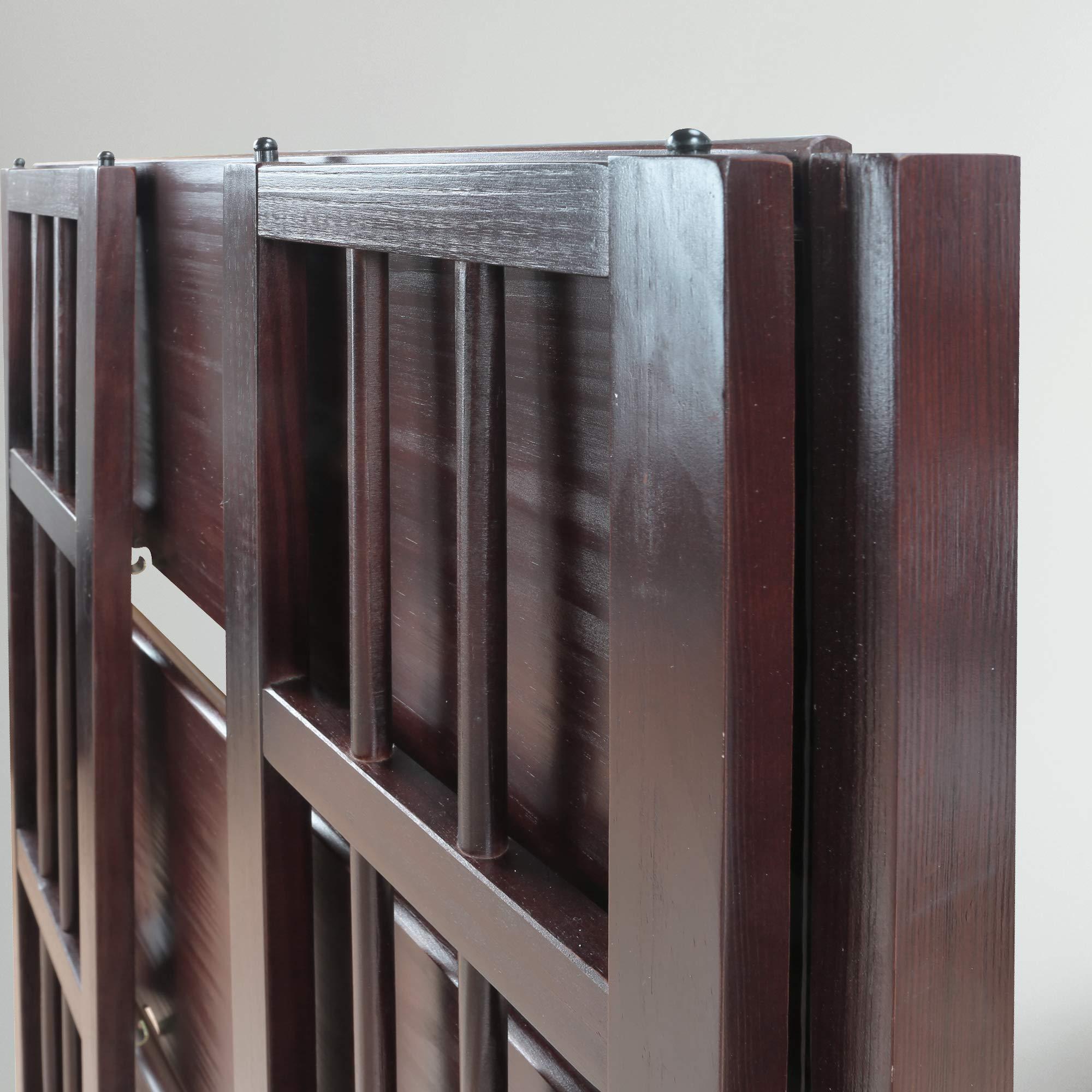 Casual Home 3 Shelf Folding Stackable Bookcase, 27.5" Wide, Espresso - Image 11