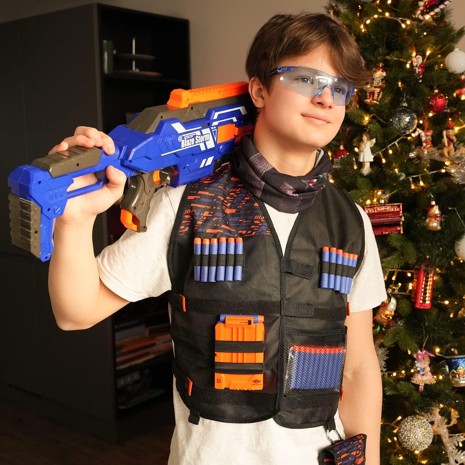UWANTME Kids Tactical Vest Kit for Nerf Guns Elite Series with Refill Darts,Tactical Mask Wrist Band,Protective Glasses,Toys for 7 8 9 10 12 Year Old, Orange - Image 7