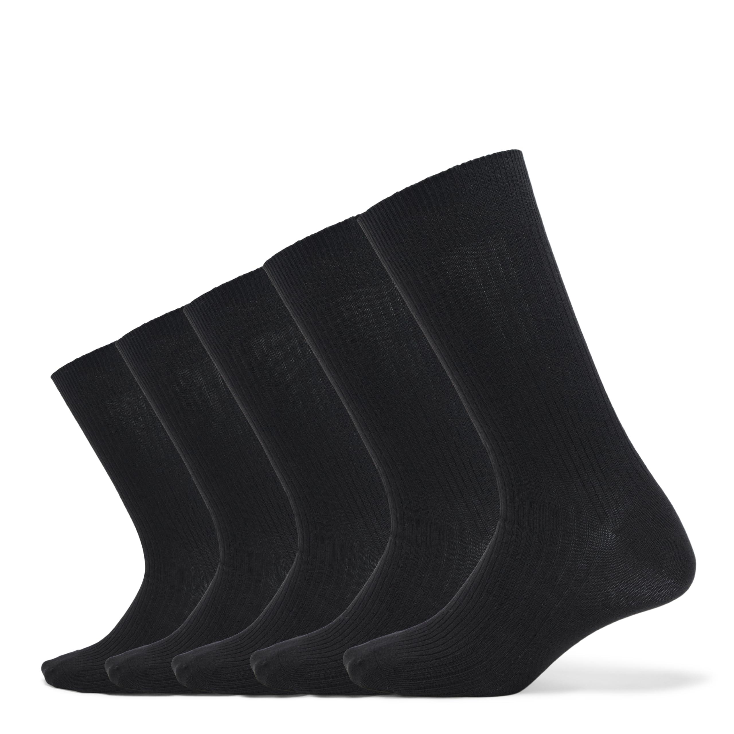 Amazon Essentials Men's Comfortable Patterned Dress Socks, 5 Pairs