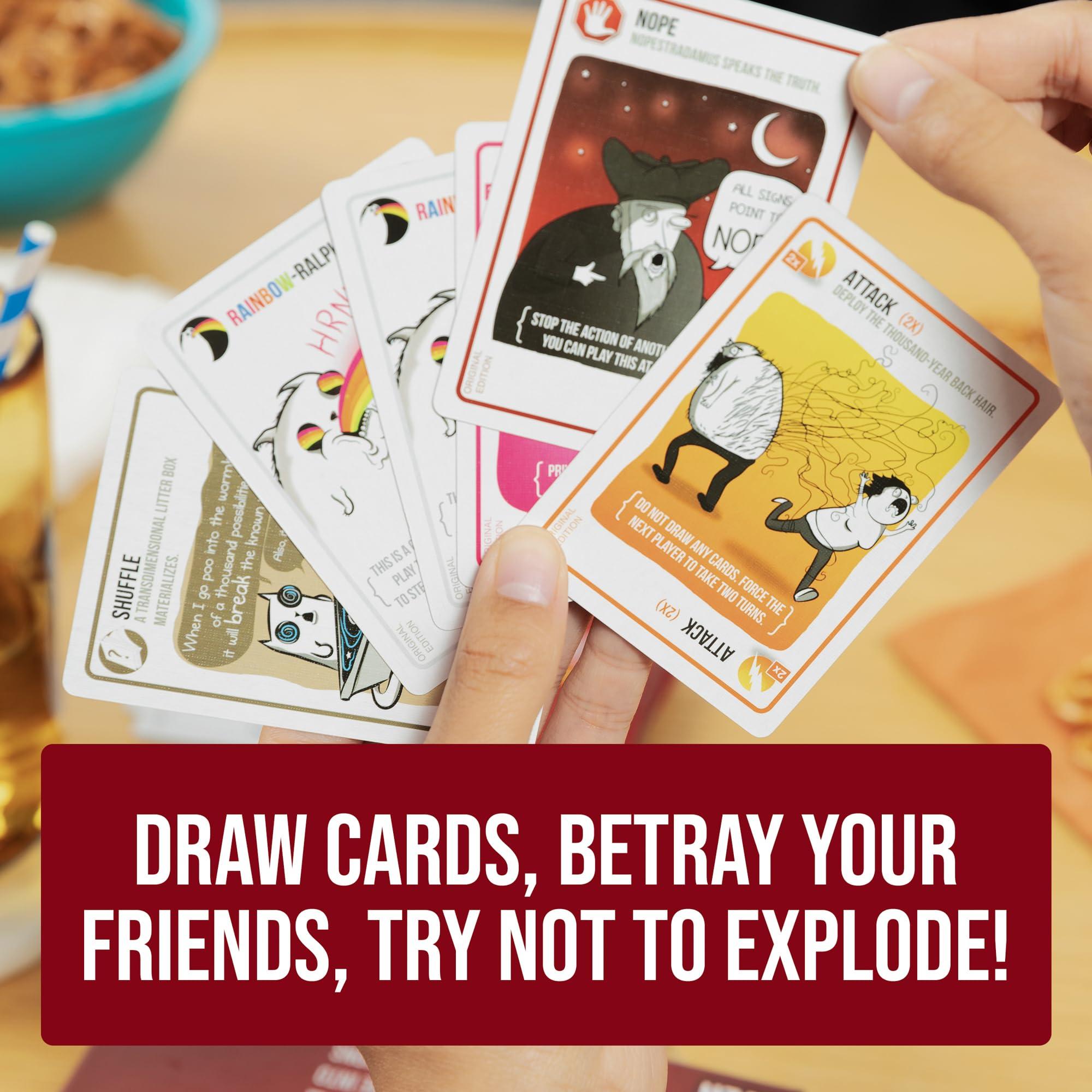 Exploding Kittens Original Edition - 2-5 Players - Ages 7+ - 15 Minutes to Play - High Stakes Card Game - Party Game, Family Game Night, Kid and Adult Card Game - Image 4