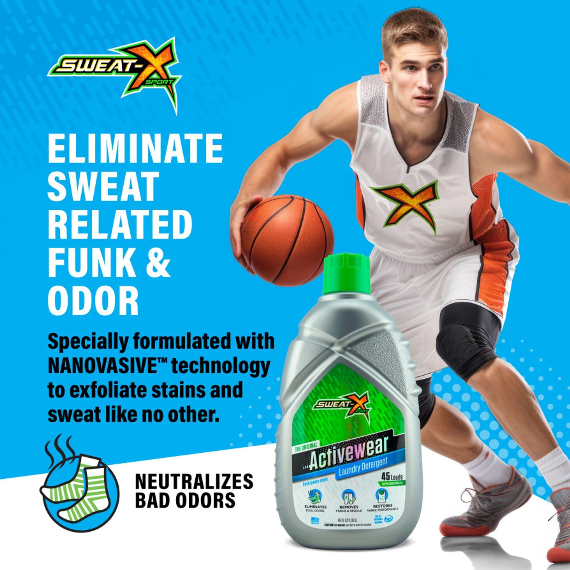 Sweat X Original Activewear Laundry Detergent – Remove the Worst Odors & Toughest Stains – High Performance Sports Wash for Training Gear & All Fabric Types – 45 Loads – 1 Pack - Image 2