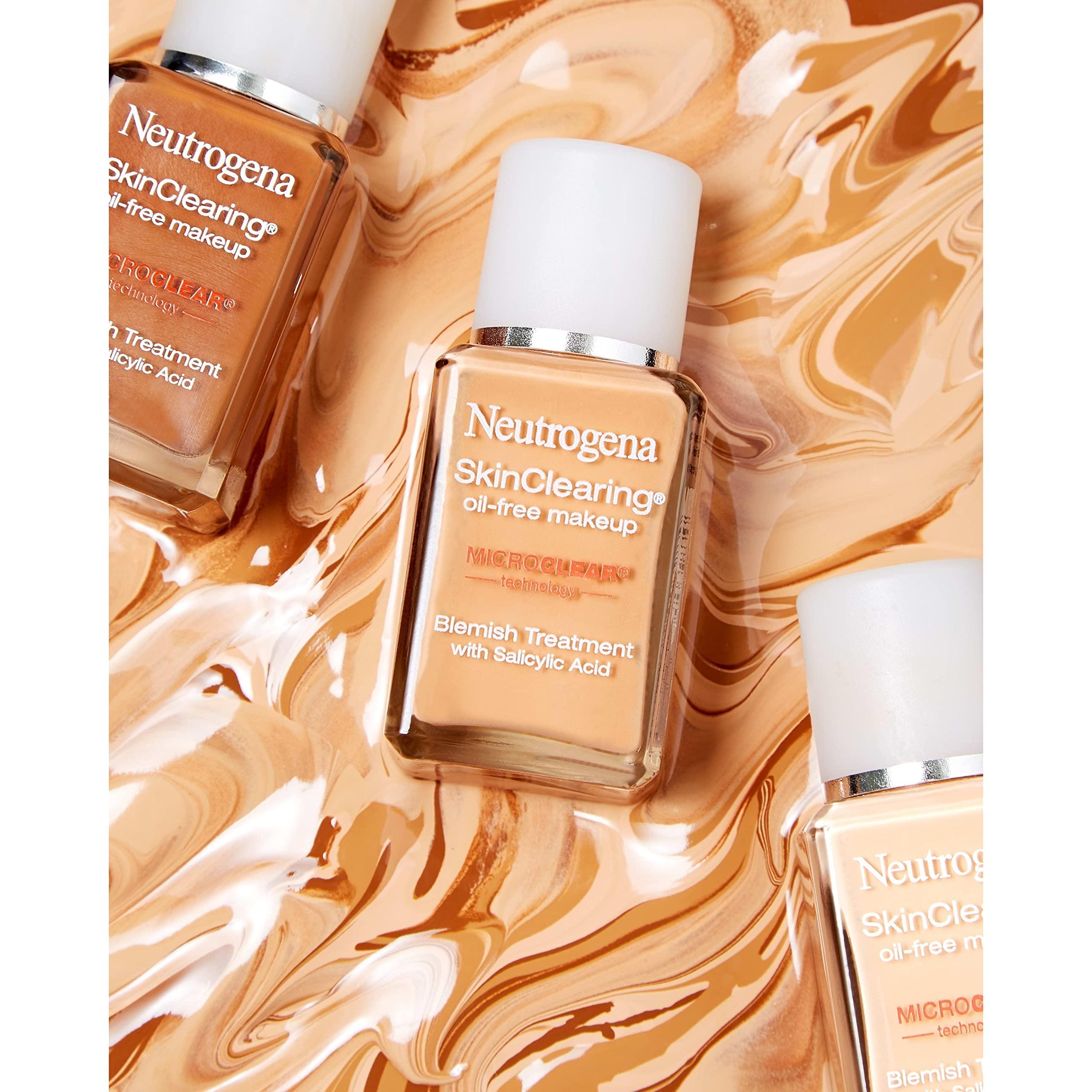 Neutrogena SkinClearing Oil-Free Acne and Blemish Fighting Liquid Foundation with.5% Salicylic Acid Acne Medicine, Shine Controlling Makeup for Acne Prone Skin, 40 Nude, 1 fl. oz - Image 4