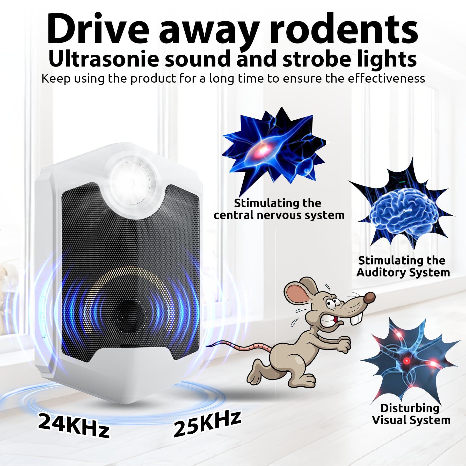 Ultrasonic Pest Control Repeller, Rat Repellent with Night&Flashing Light, Get Rid of Mice, Ant, Roach, Rodent, Mouse, Bugs, Mosquito, Mice, Ant Traps Indoor for Home Kitchen Garage Warehouse, 4 Packs - Image 3