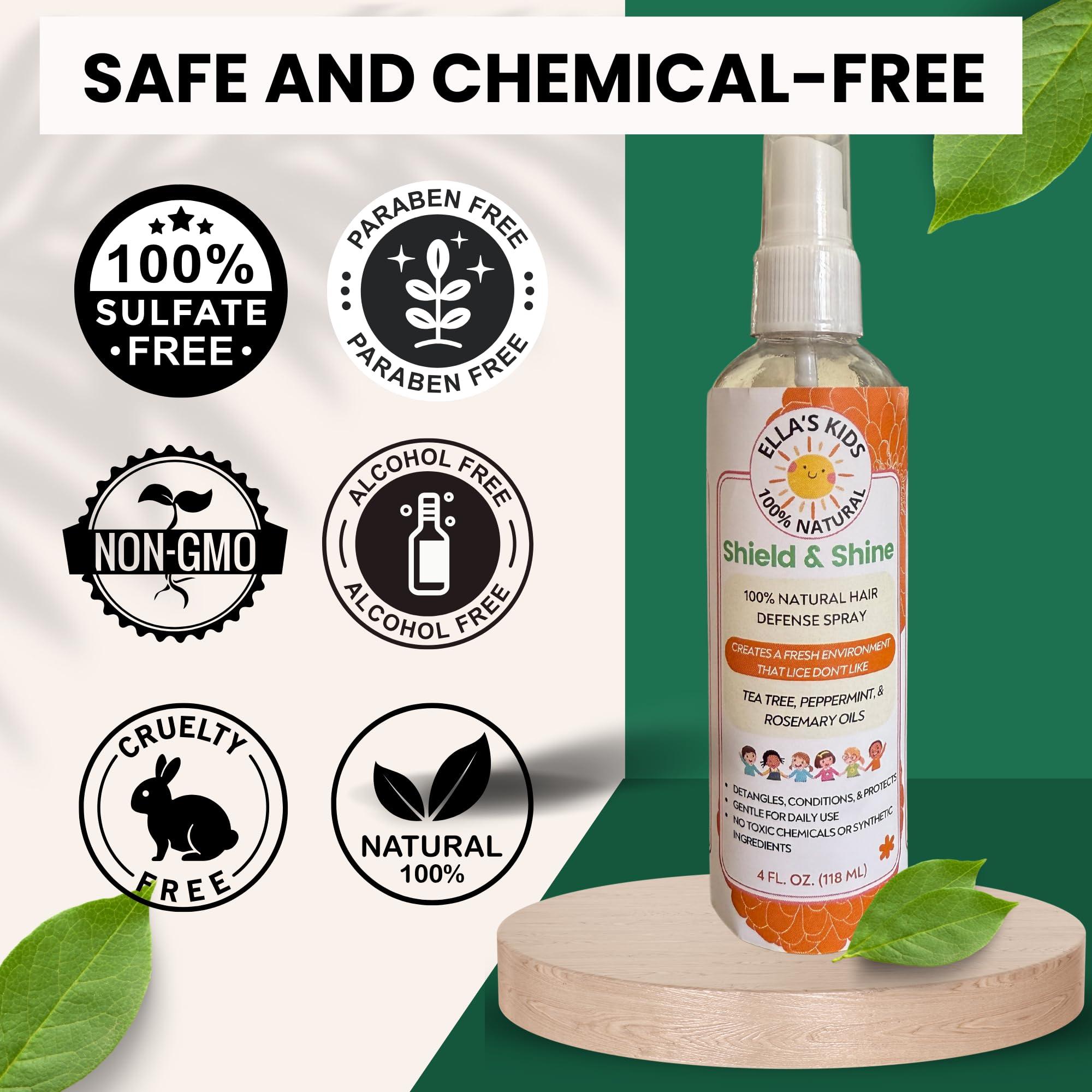 Natural Lice Prevention and Repellent Spray for Kids Hair – Made with Essential Oils, Detangles and Conditions, Only 5 Oil Ingredients - Tea Tree, Rosemary, and Lavender Oils by Ella’s Kids - Image 5