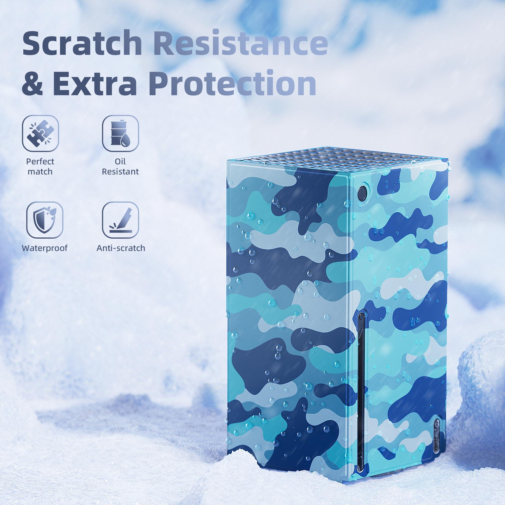 Wraps for Xbox Series X Console, Mytrix Custom X-Box Series X Cover Skin, Magnetic Protective Case for Easy Installation,Full Protection -Blue Camo - Image 5