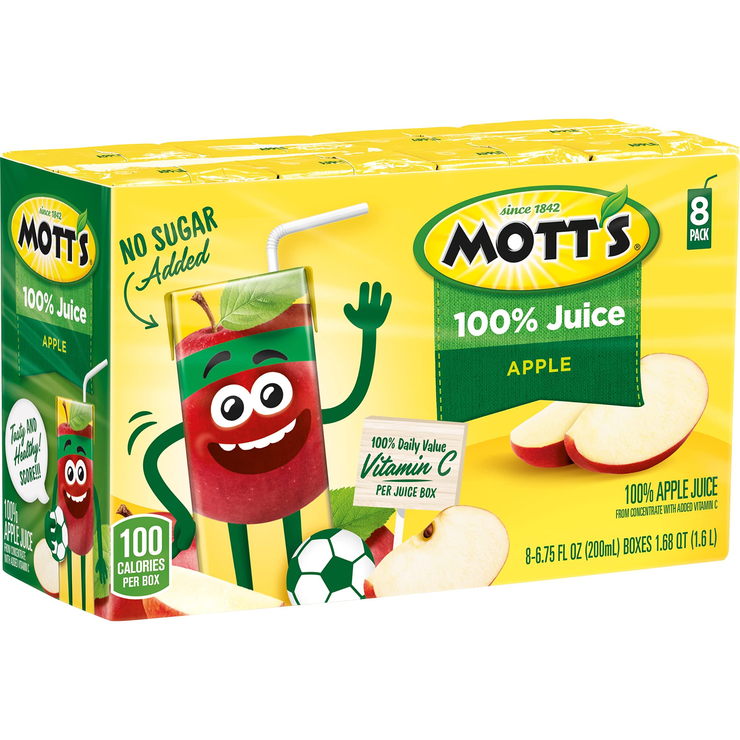 Mott's 100% Original Apple Juice, 6.75 Fl Oz Boxes, 32 Count (4 Packs Of 8), 2 Servings Of Fruit, 100% Fruit Juice, Gluten-free, Caffeine-free, Kosher, Contains No Artificial Colors Or Sweeteners - Image 13