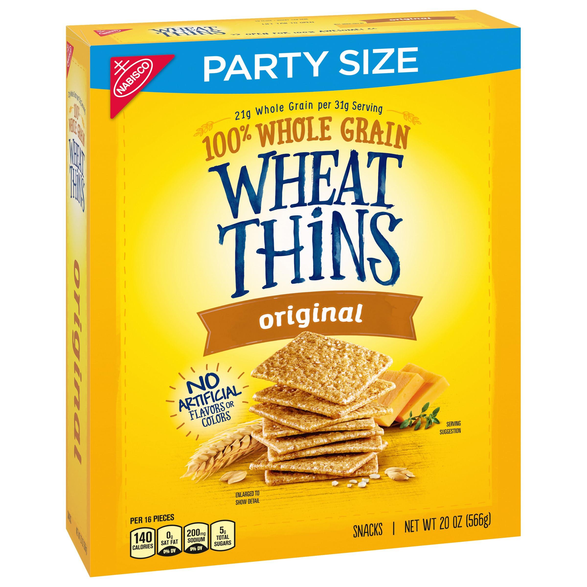 Wheat Thins Original Snacks, Whole Grain Wheat Crackers, Snack Crackers, Party Size, 20 oz Box - Image 13