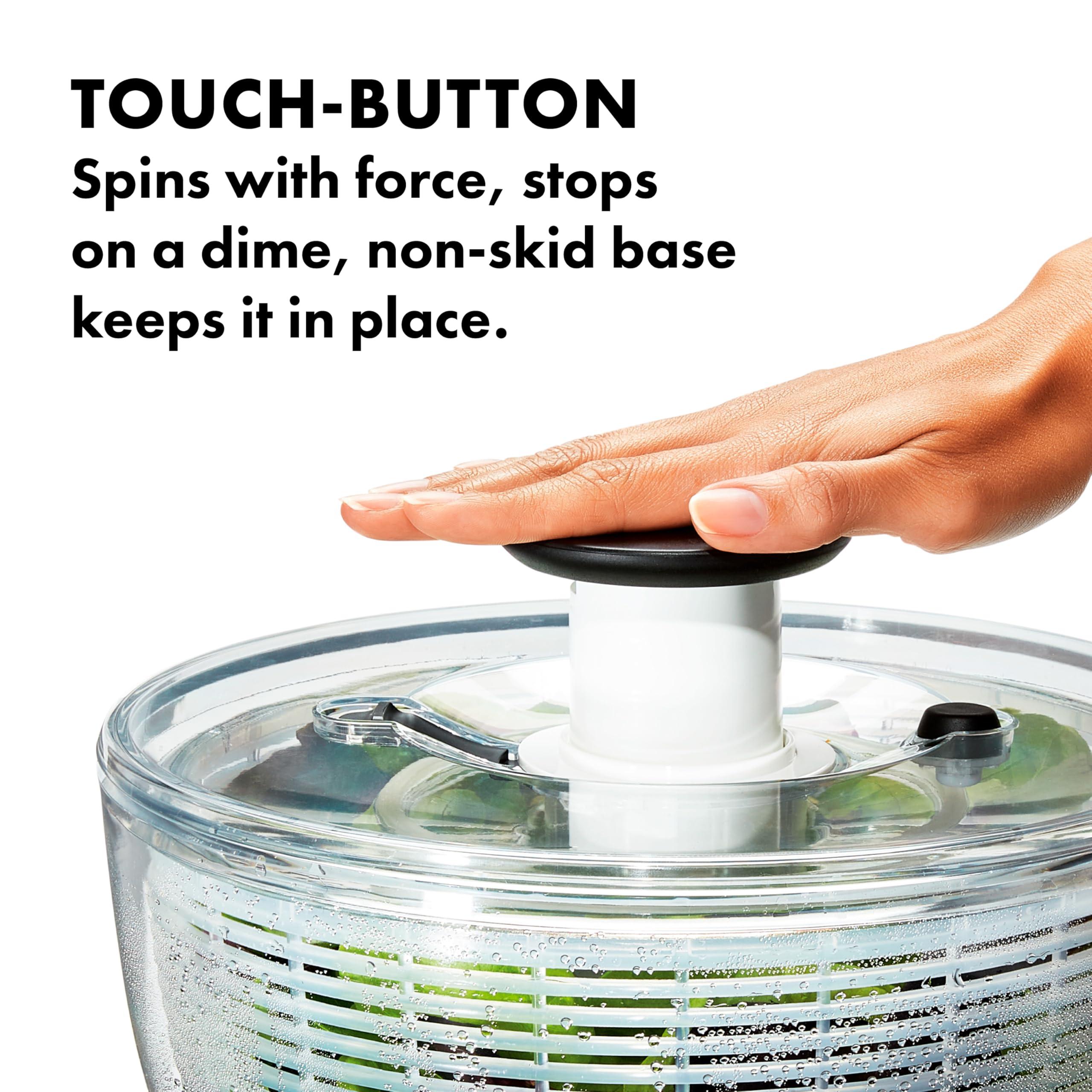 OXO Good Grips Salad Spinner | Lettuce Spinner | Fruit Washer | Fruit Washing Bowl with Strainer | Vegetable Cleaner | Salad Cleaner | Lettuce Washer | 6.22 Quart Capacity - Image 5
