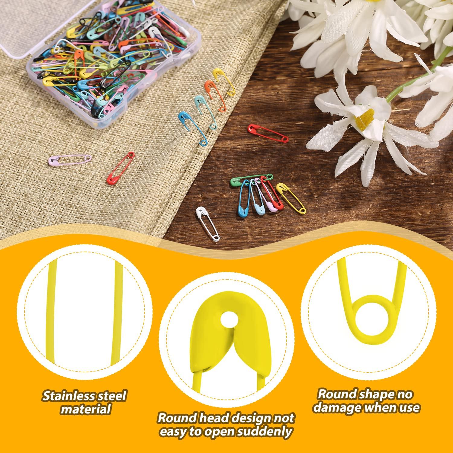 150pcs Safety Pins, 19mm Mini Safety Pins for Clothes Metal Safety Pin for Clothing Sewing Handicrafts Jewelry Making (Colorful) - Image 3