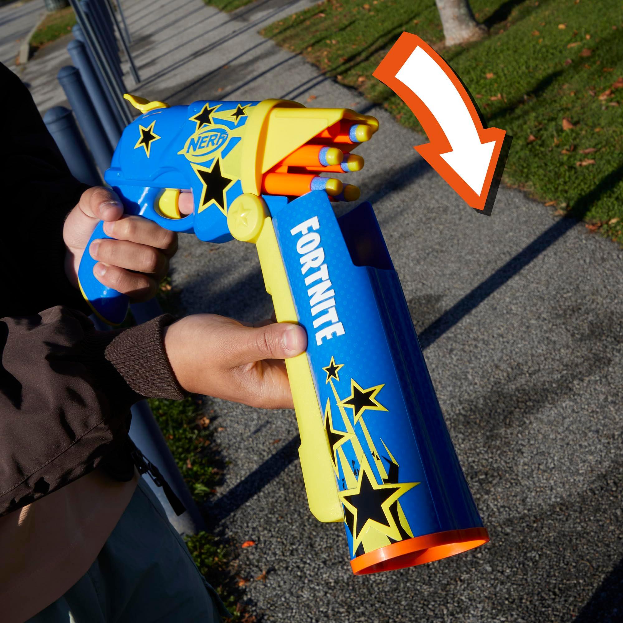 Nerf Fortnite Half Tone Hero Blaster, Bonus Code to Unlock Half Tone Hero Wrap in The Game, Break Open Loading, 12 Nerf Elite Darts, Fortnite Gifts (Amazon Exclusive) - Image 10