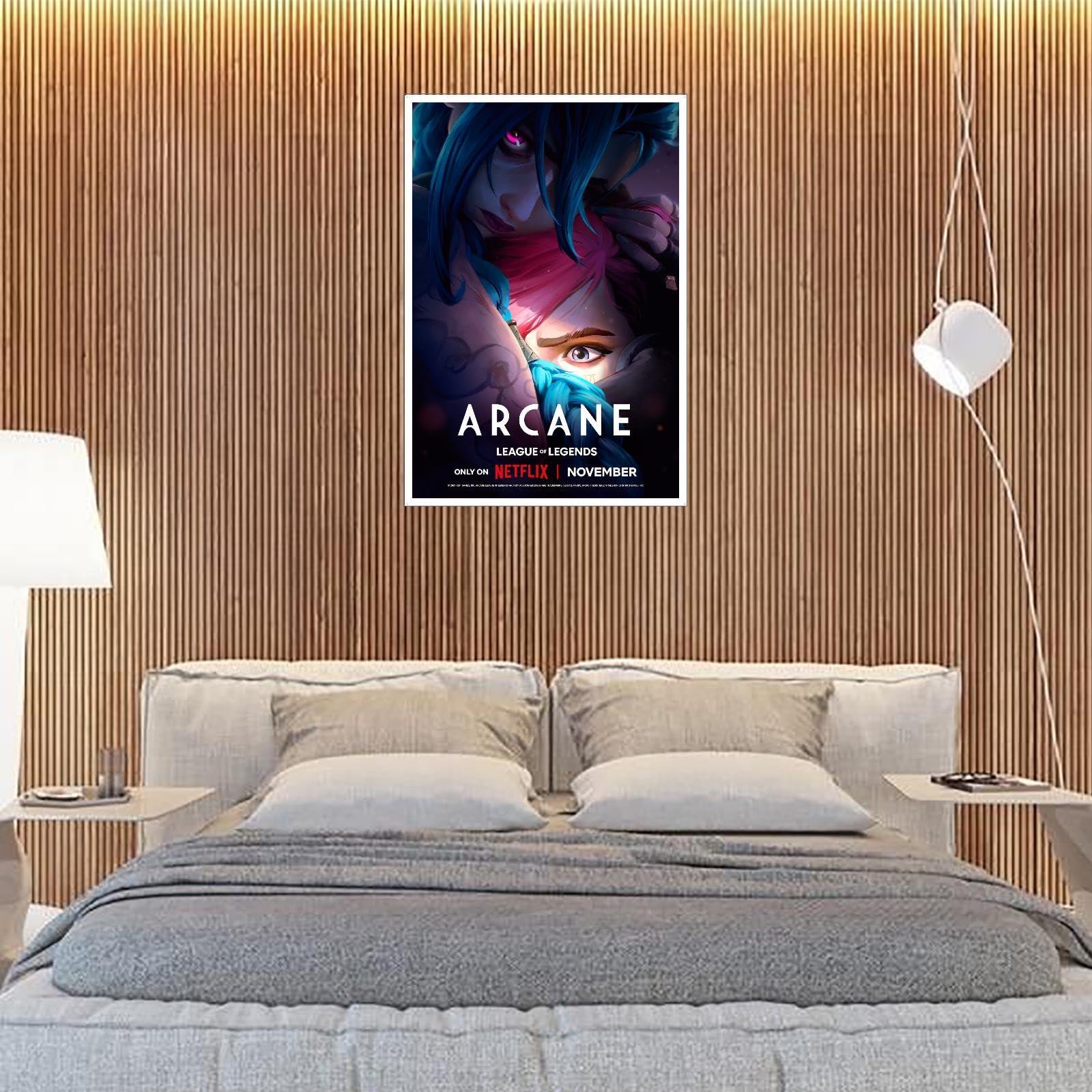 DEKBOND Arcane Season 2 Canvas Prints Jinx&Vi Game Poster Cinema Dormitory Bedroom Aesthetic Poster Poster Wall Art For Home Office Bedroom Decorations Unframed 18"x12" - Image 5