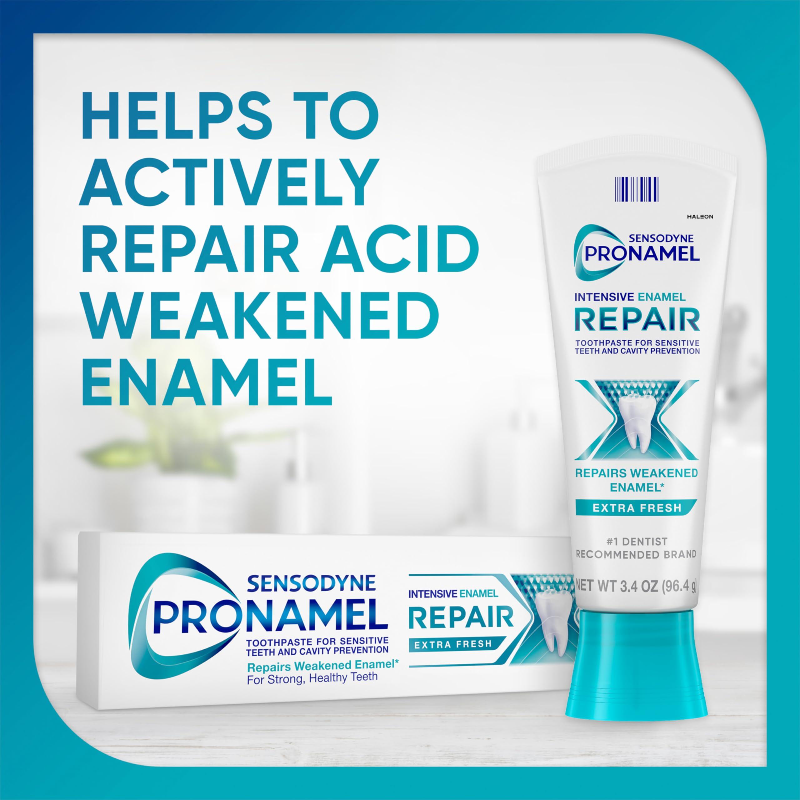 Sensodyne Pronamel Intensive Enamel Repair Toothpaste for Sensitive Teeth, to Reharden and Strengthen Enamel, Extra Fresh - 3.4 Ounces (Pack of 4) - Image 2