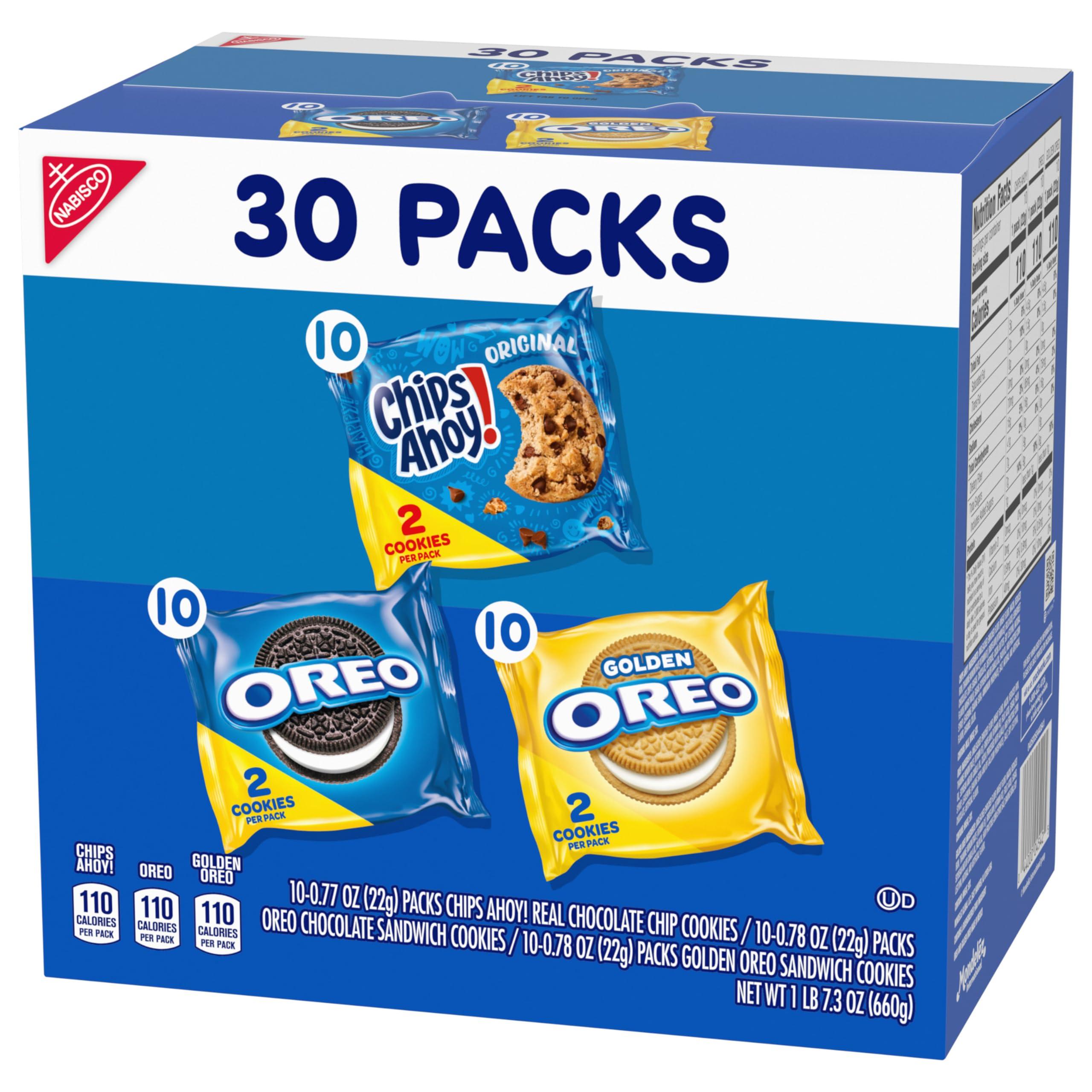 Nabisco Sweet Treats Cookie Variety Pack OREO, OREO Golden & CHIPS AHOY!, 30 Snack Packs (2 Cookies Per Pack) - Image 11
