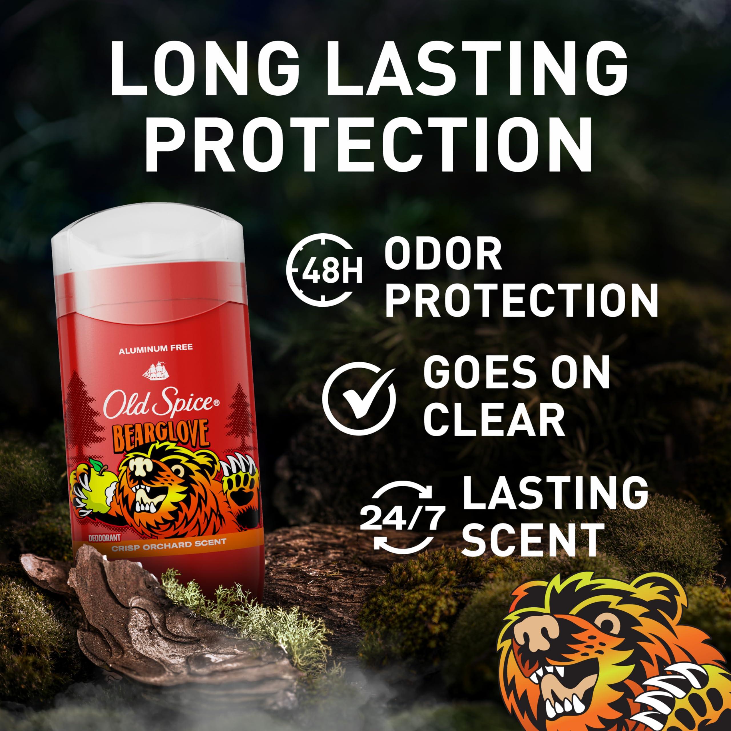 Old Spice Aluminum Free Deodorant for Men, 24/7 Odor Protection, 24/7 Freshness & Lasting Scent, Goes on Clear, Bearglove with Crisp Orchard Scent, 3.0 oz (Pack of 2) - Image 2