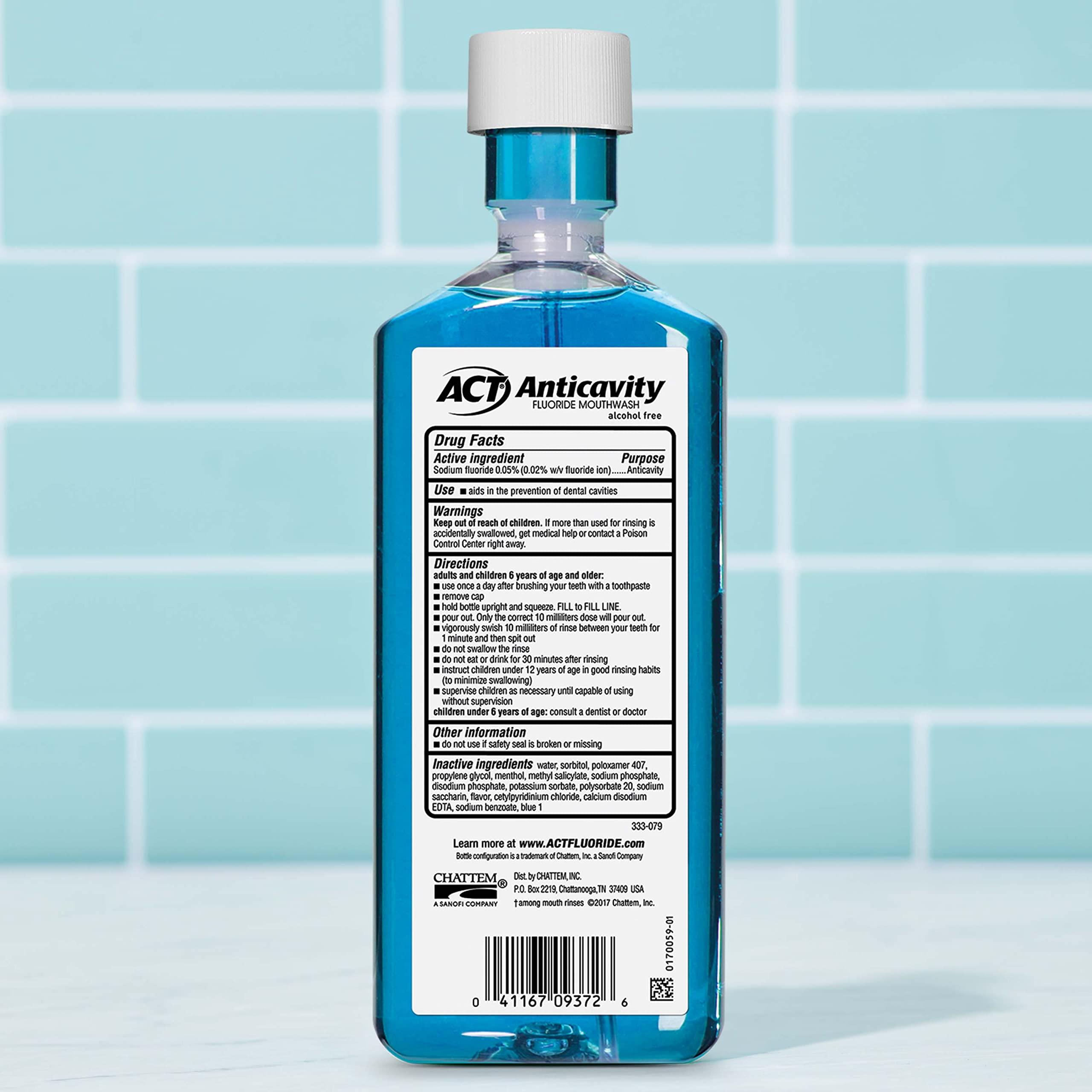ACT Anticavity Fluoride Mouthwash With Zero Alcohol, Arctic Blast, 18 fl. oz. - Image 4