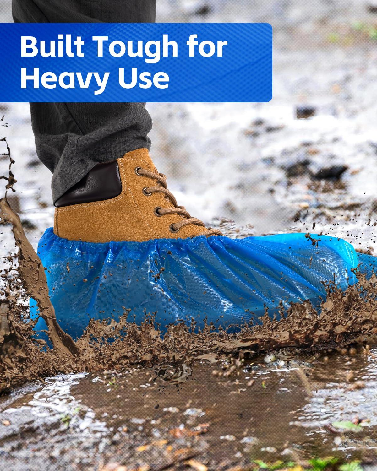 Buself Heavy Duty Disposable Shoe Covers, Extra Large 6.7x17.7 In, Thick 0.3 Oz, Waterproof Non-Slip Shoe Booties, 100 Pieces Boot Covers for Indoor/Outdoor Use, One Size Fits All - Image 3