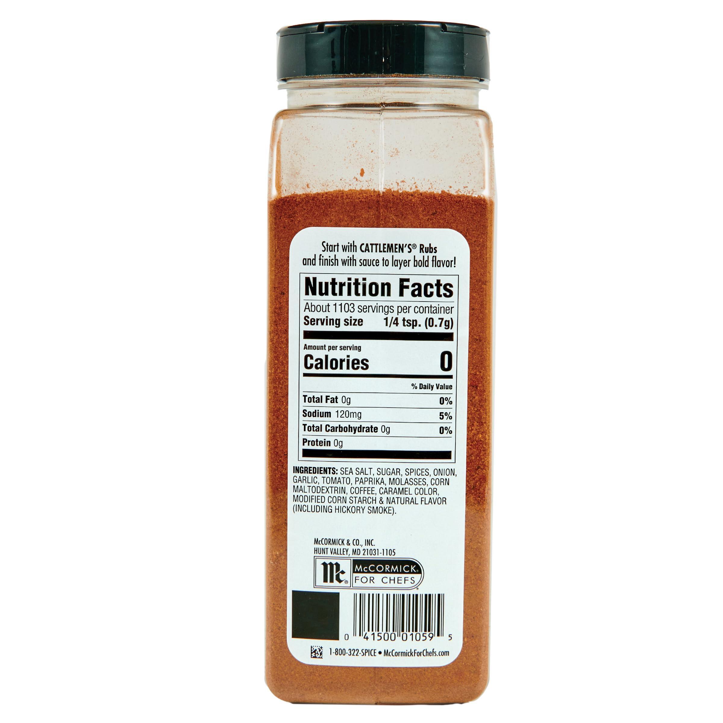 Cattlemen's Cowboy Rub, 27.25 oz - One 27.25 Ounce Container of Cowboy BBQ Rub with Hickory Smoke, Molasses and Coffee Flavor, Perfect for Brisket, Chicken or Beef - Image 2